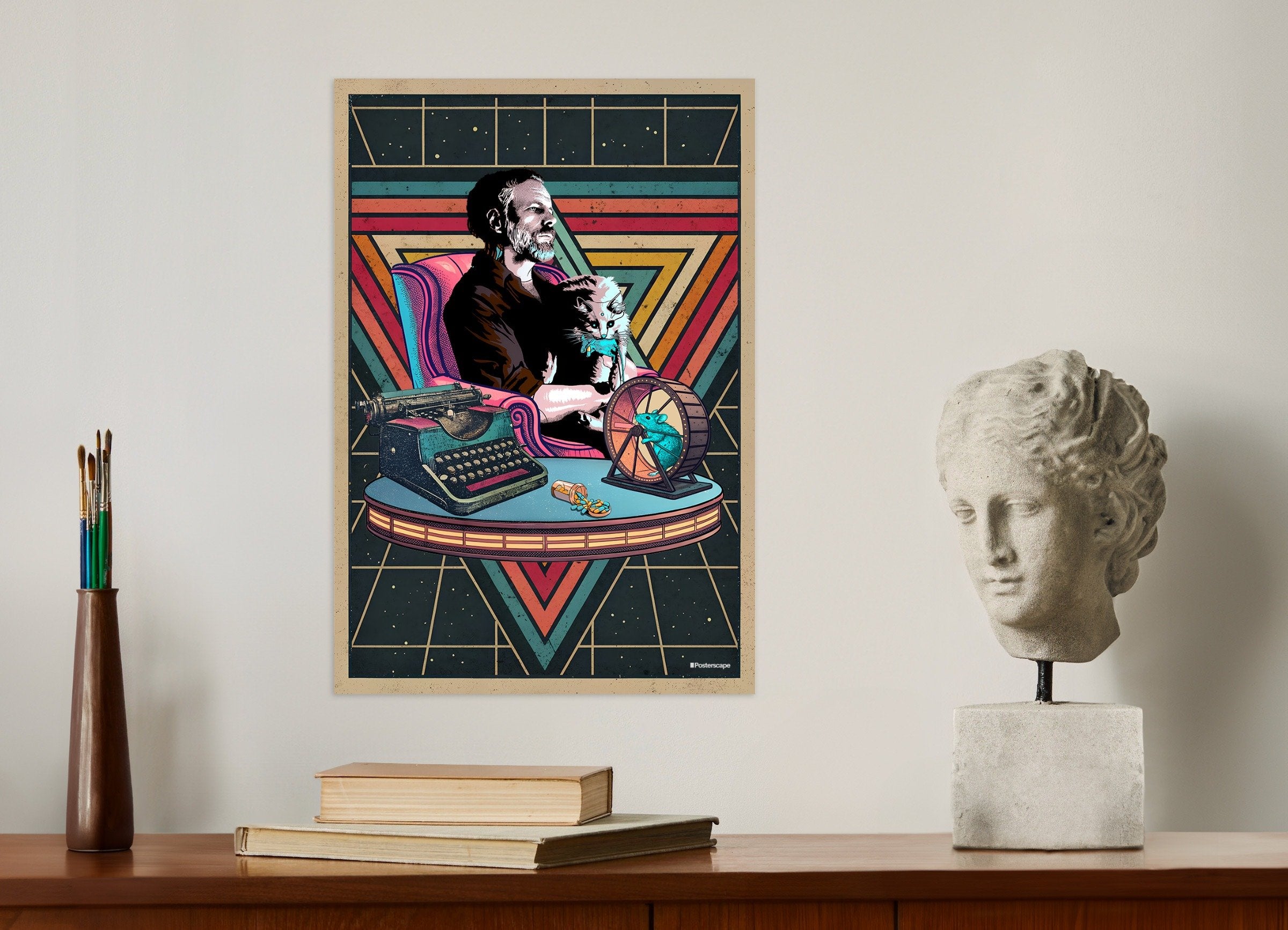 Philip K. Dick Plakatdruck - „Ich bin am Leben und du bist tot“ - Retro Sci-Fi Poster
