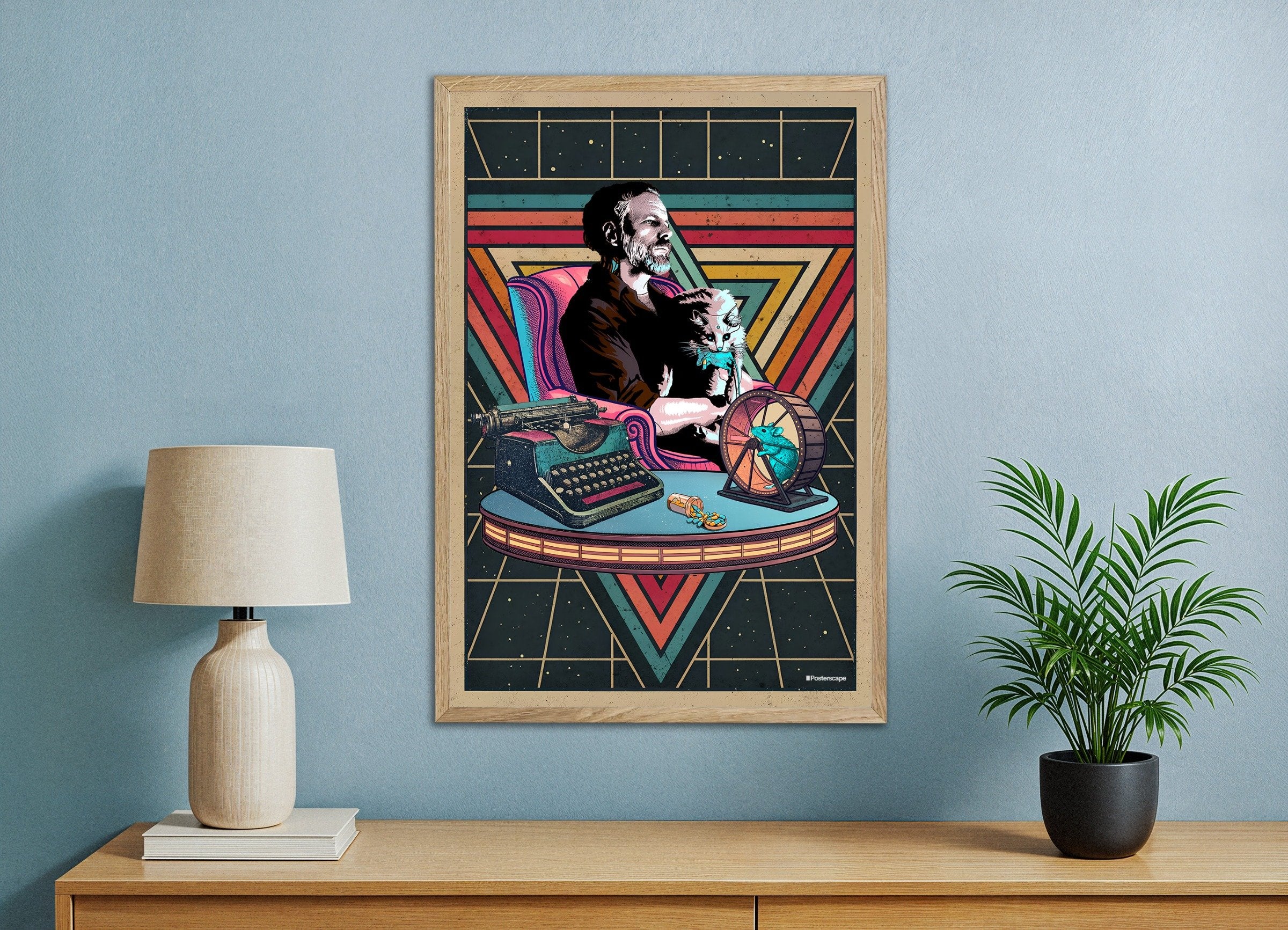 Philip K. Dick Plakatdruck - „Ich bin am Leben und du bist tot“ - Retro Sci-Fi Poster