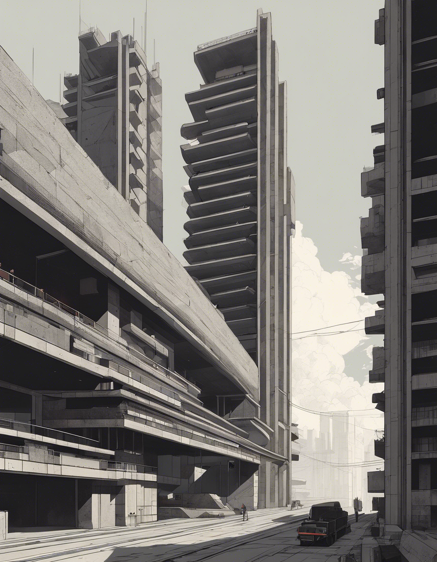 Lo-fi, Brutalist Architektur - Poster