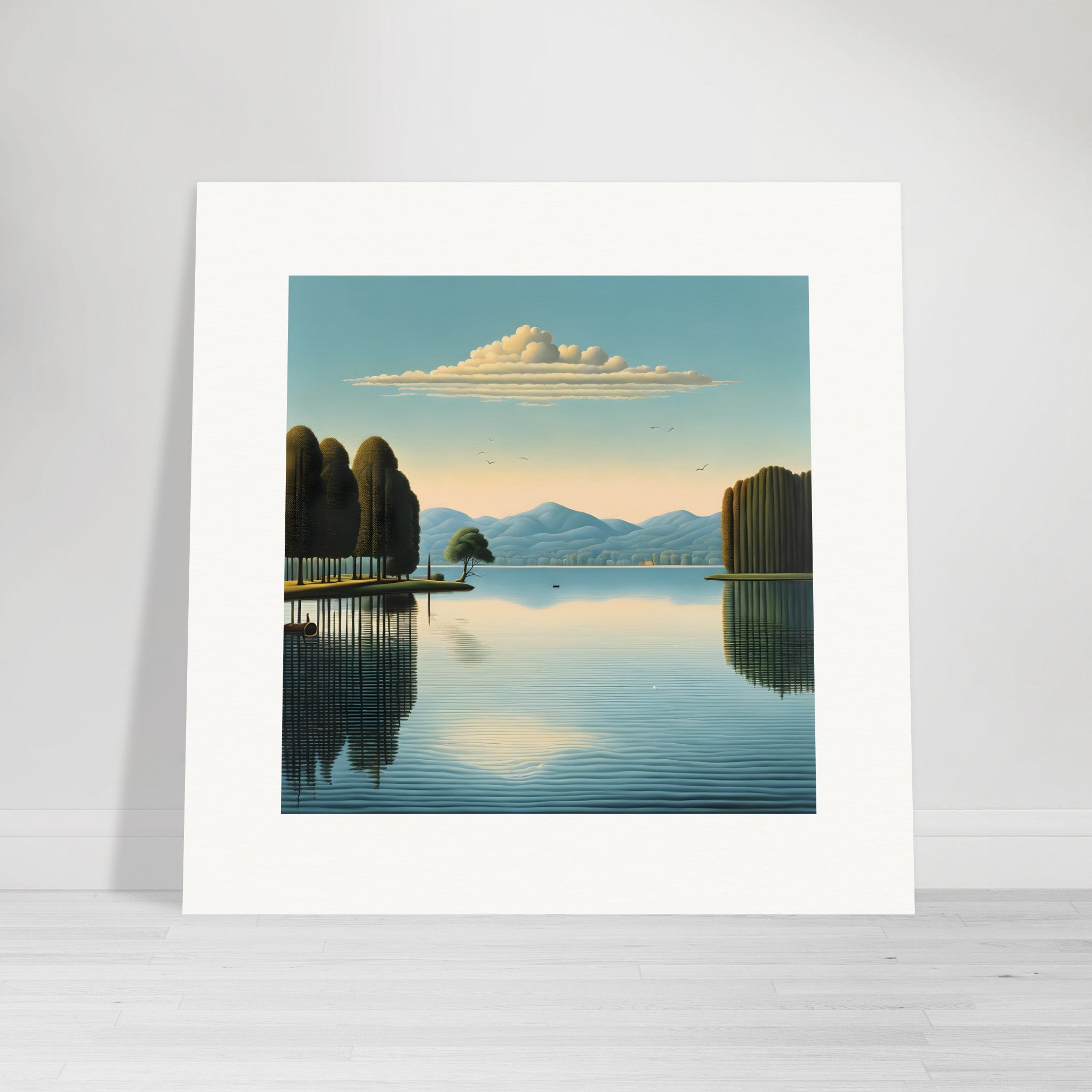 Belgischer Surrealismus, Spiegelungen am See - Poster