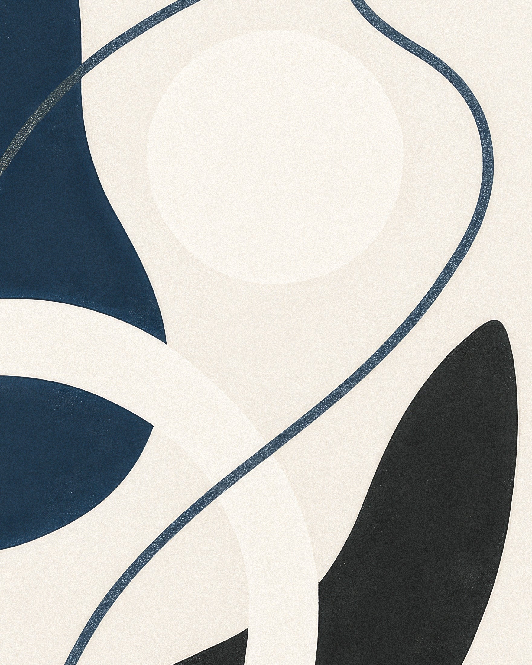 Inflections 04 – abstraktes Plakat mit Kurven und Kontrasten