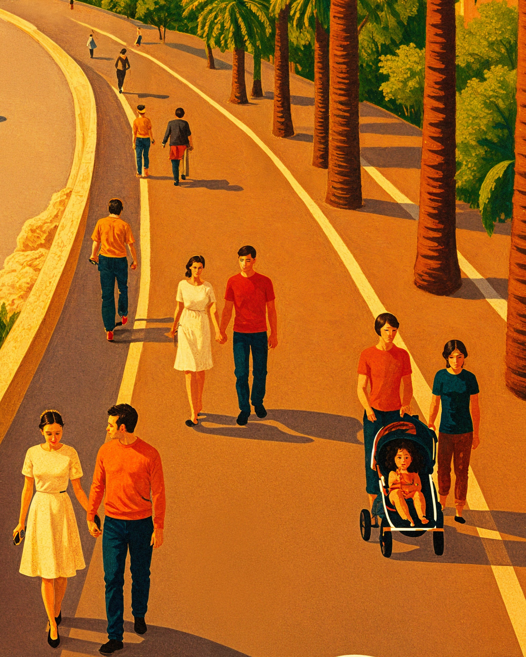 Schöner Promenade Poster – Französische Riviera