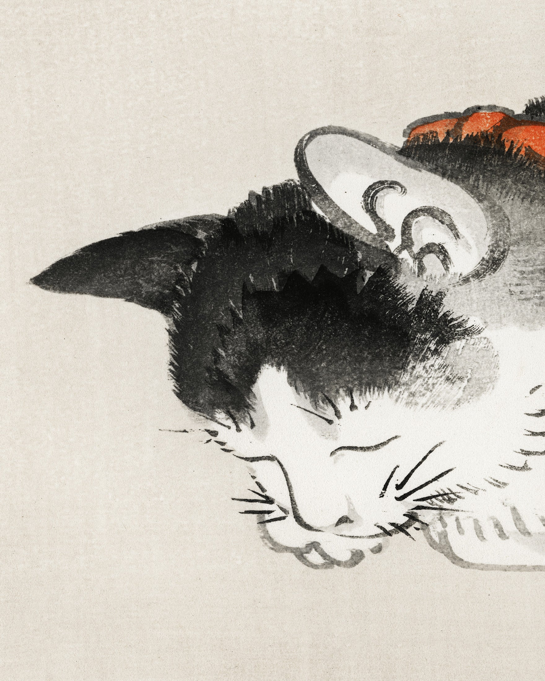 Schlafende Katze, Kōno Bairei Poster