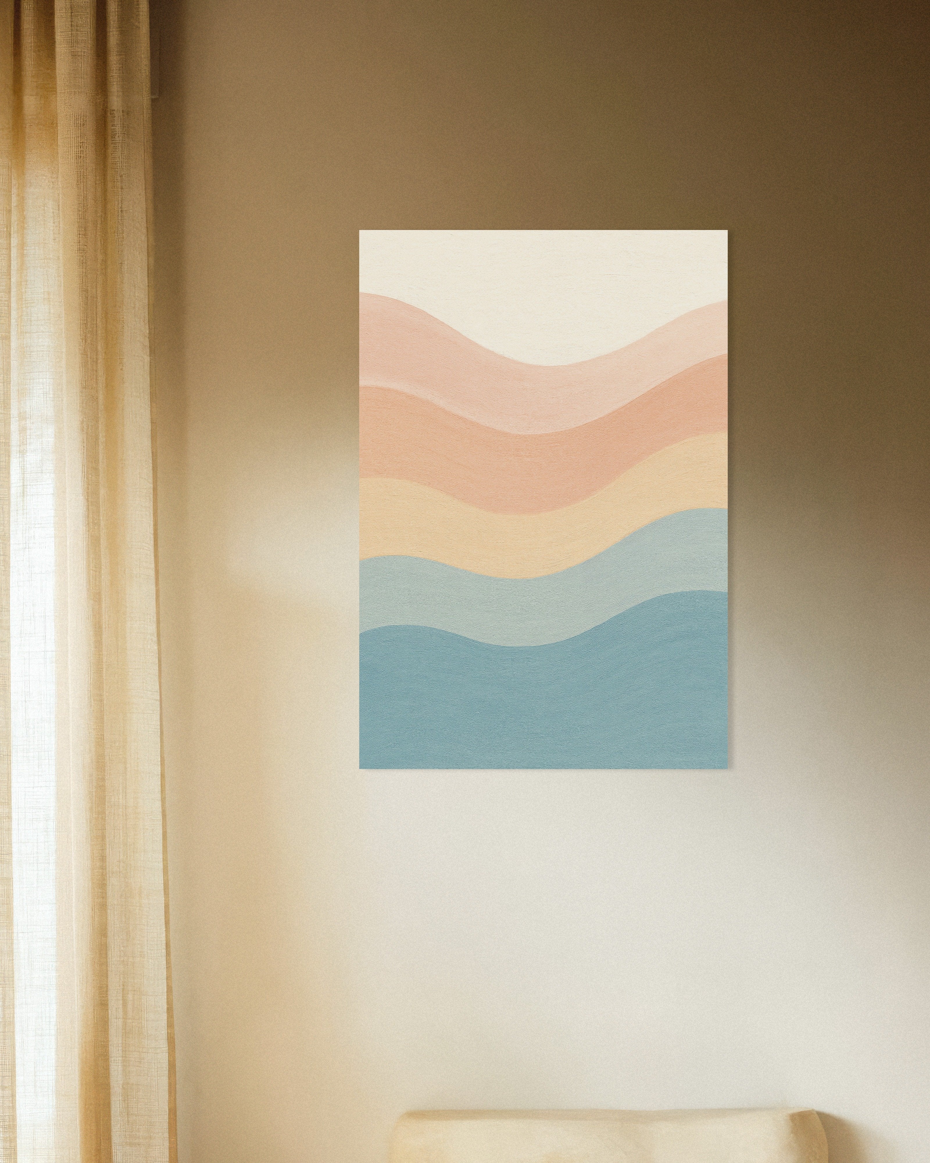 Poster of Abstract textured pastel waves