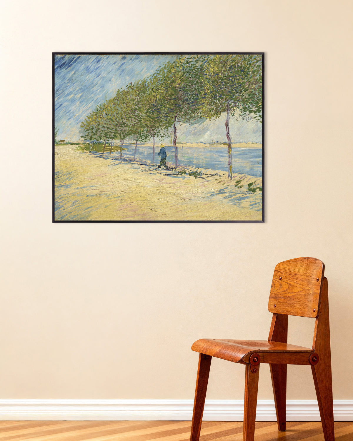Poster „Entlang der Seine (1887) von Vincent van Gogh“ mit Metallrahmen