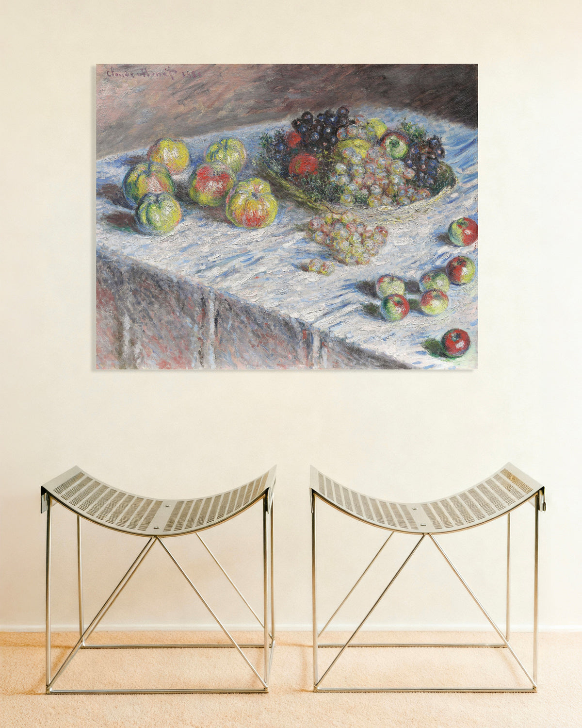 Poster Äpfel und Trauben (1880) von Claude Monet