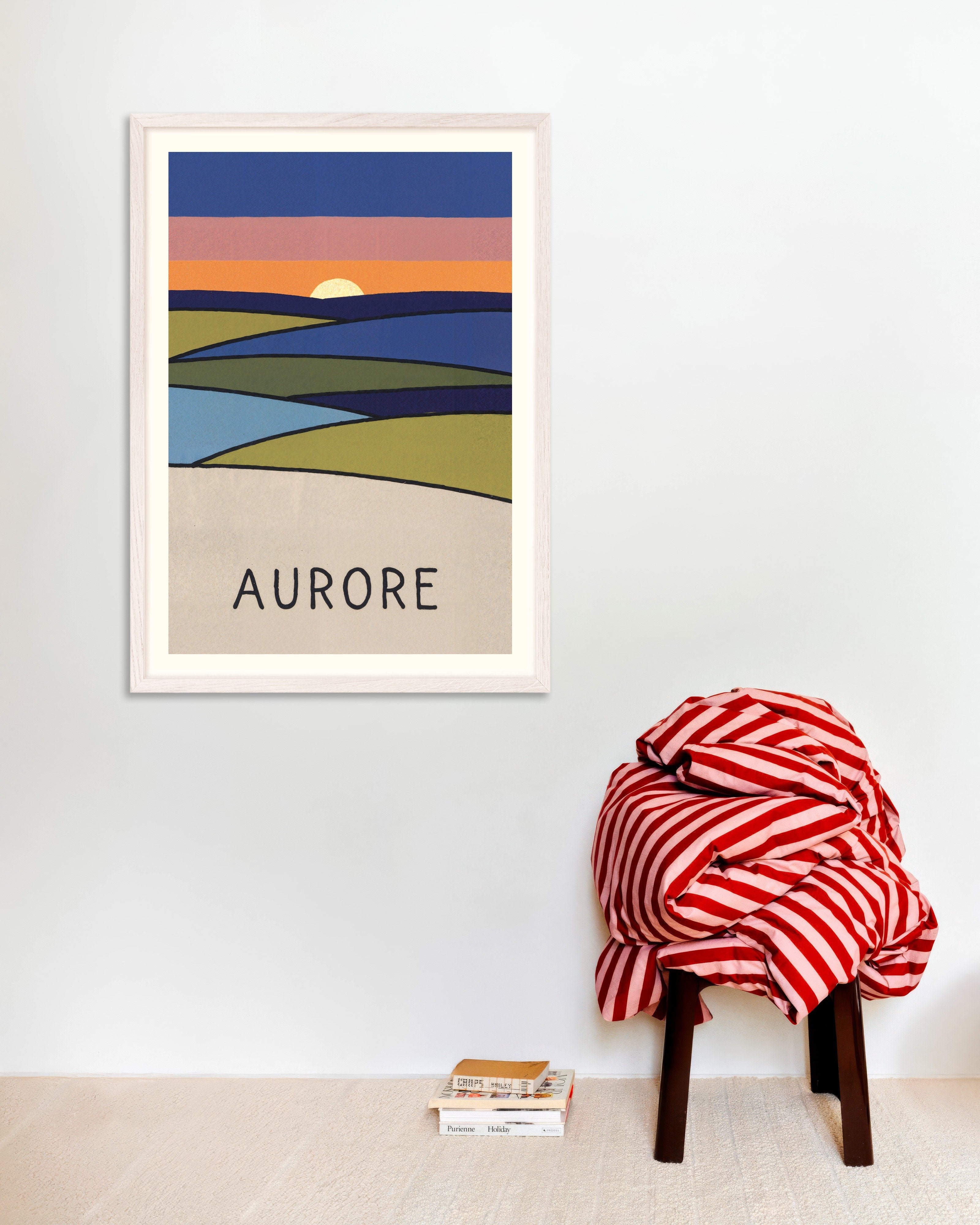 Poster of Aurore - Sunrise Landscape Poster, with white wooden frame