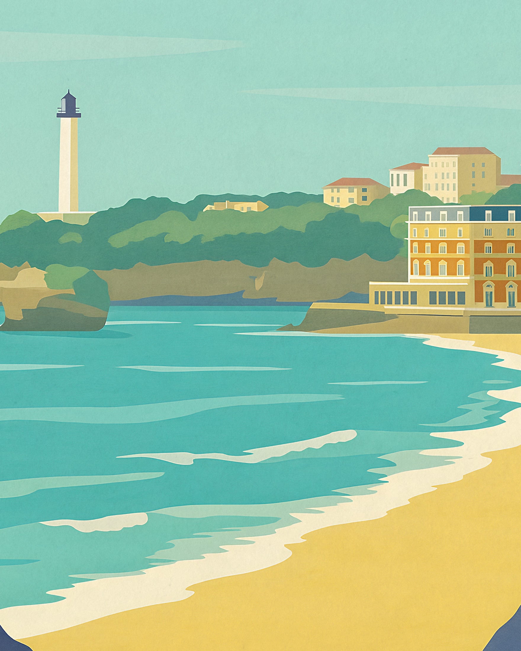 Biarritz Reiseposter - Französische Baskenküste