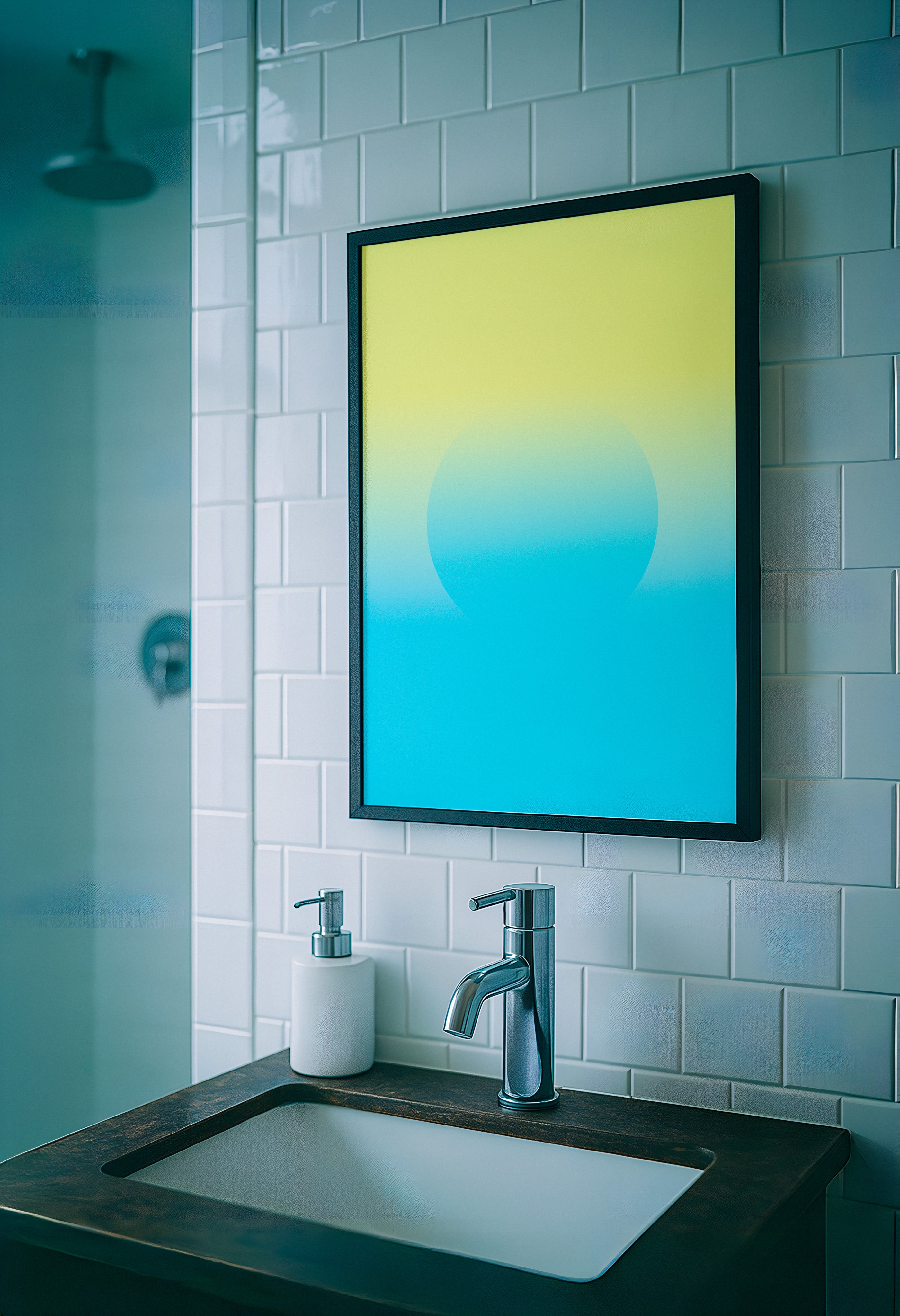 Stille ist Gold und Blau – Abstraktes Farbverlauf Plakat