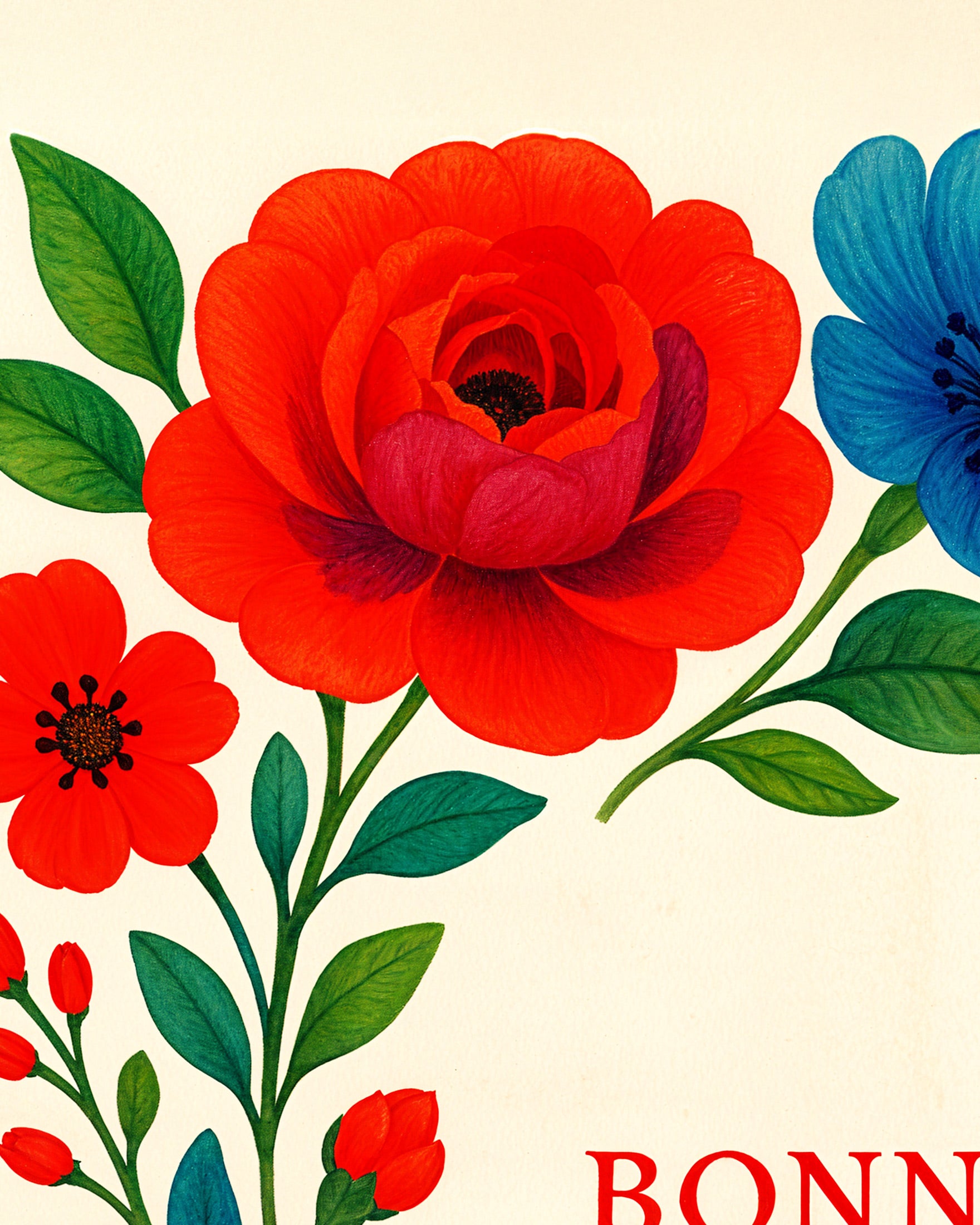 Frohen Muttertag, geliebte Mama – Französisches Muttertags-Plakat