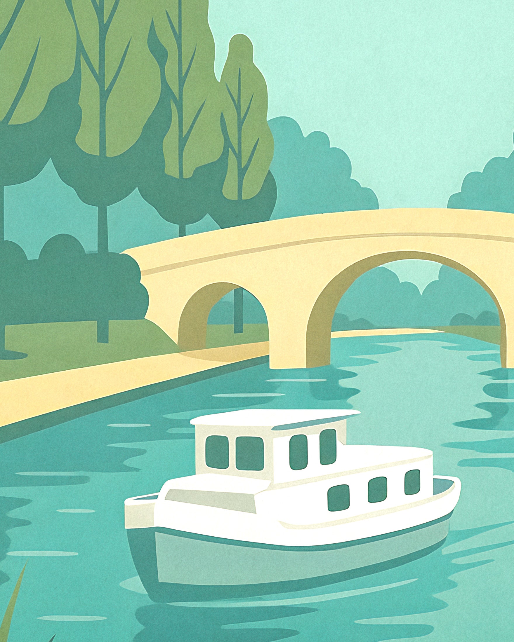 Canal du Midi Reiseplakat - Französischer Wasserweg Poster