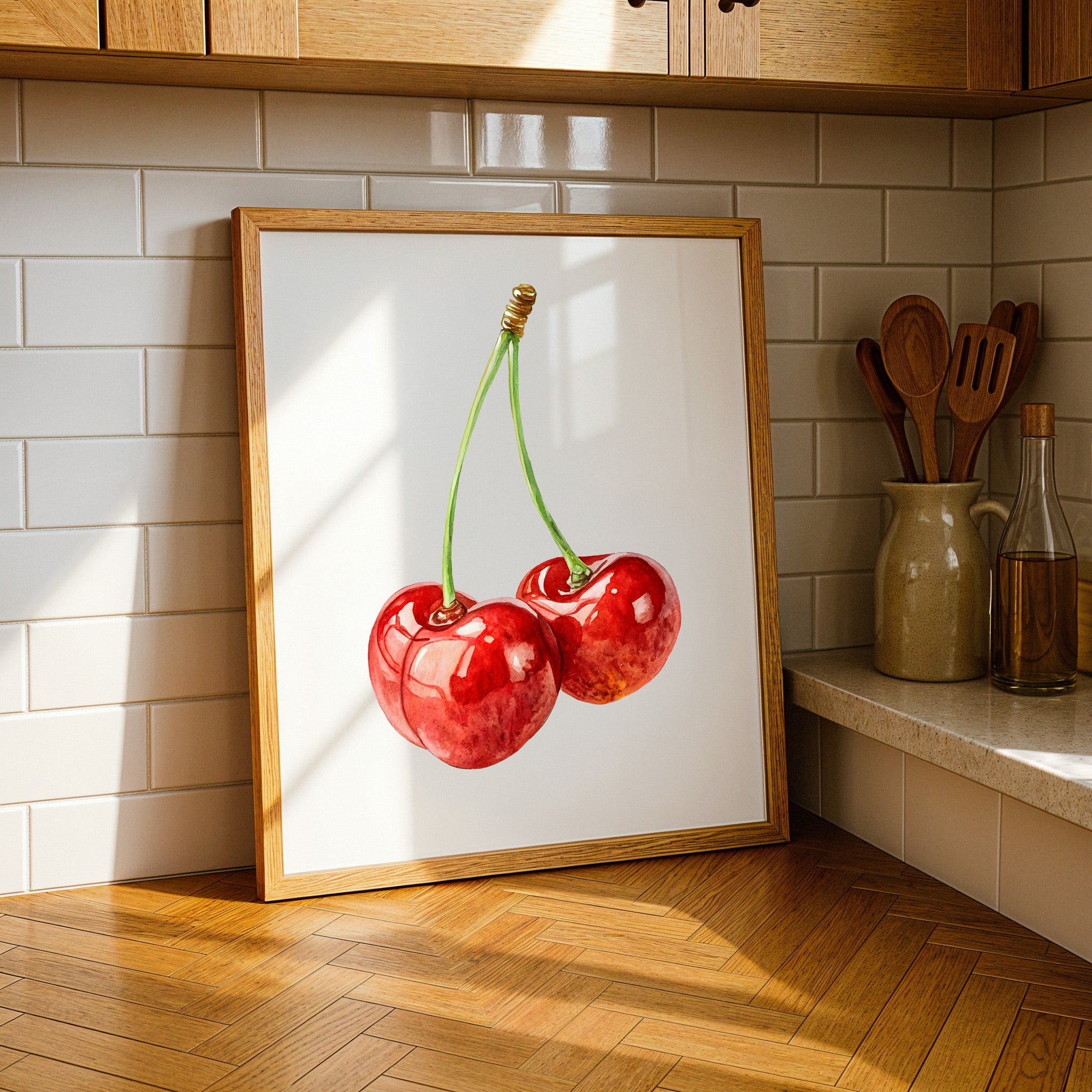 Aquarell Kirsch Plakat – Obst Wanddekoration Poster