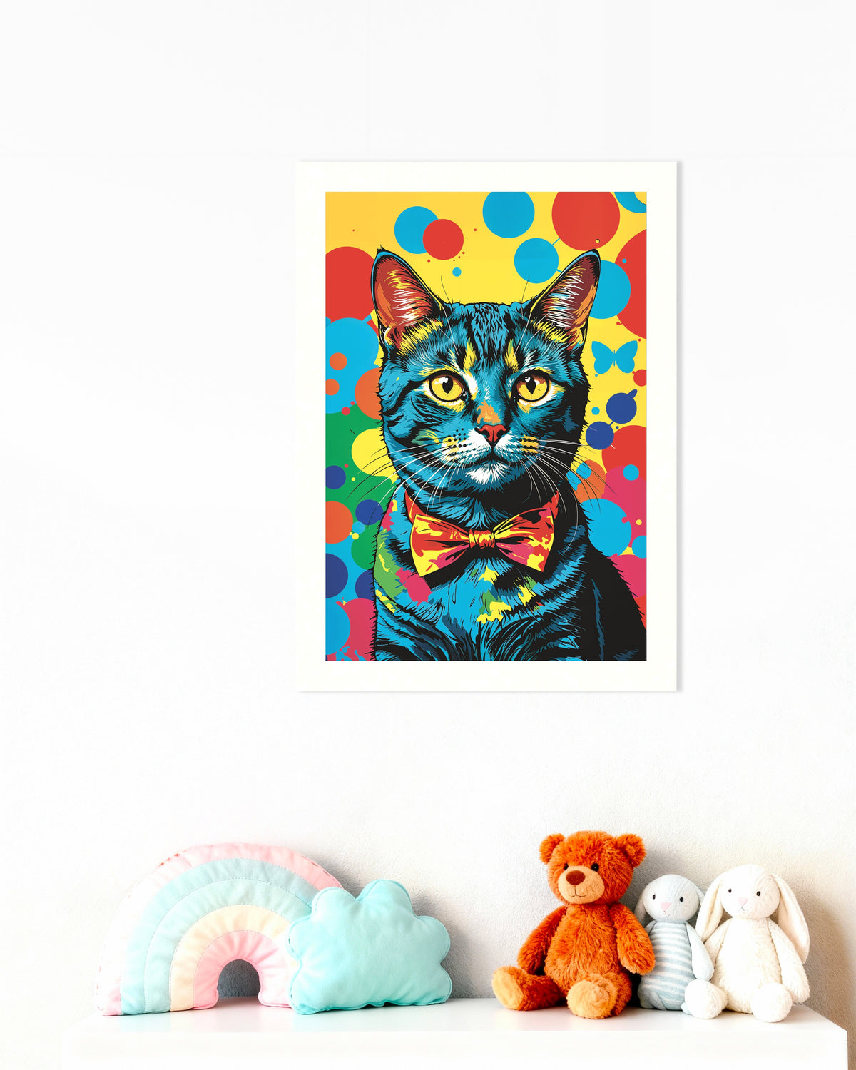 Poster des Farbenfrohen Katzenposters