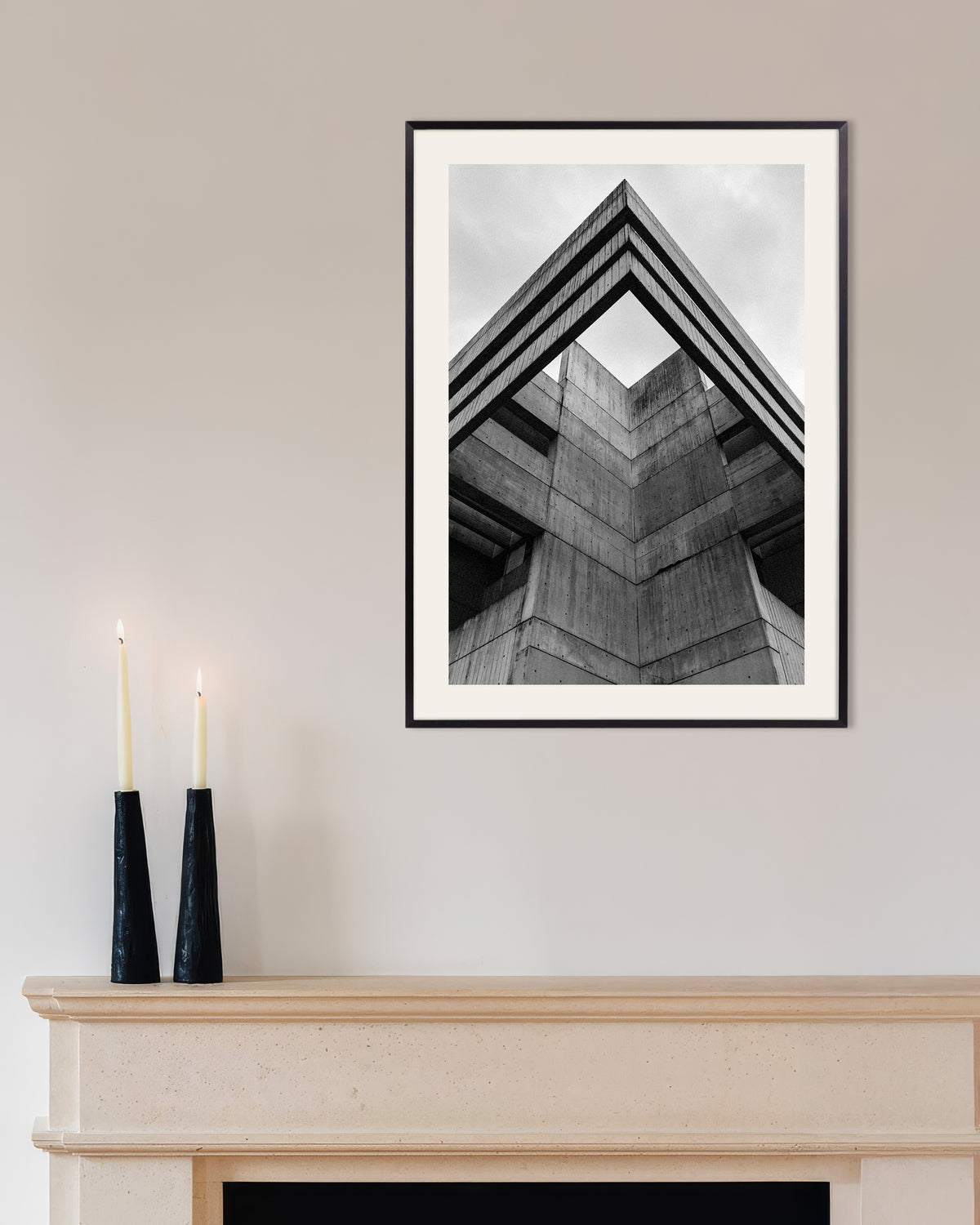 Poster „Betondachkante von unten“ mit Metallrahmen