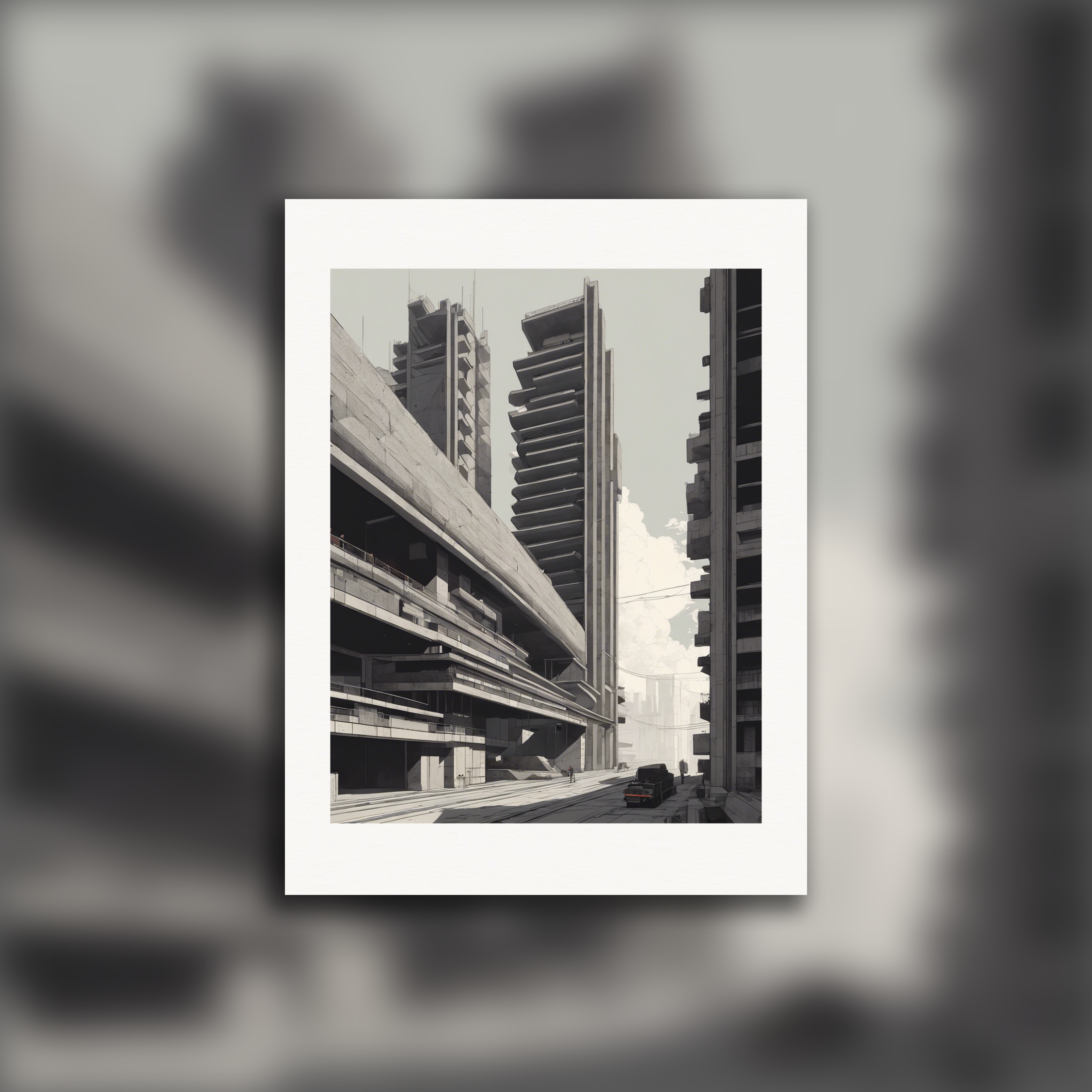 Lo-fi, Brutalist Architektur - Poster
