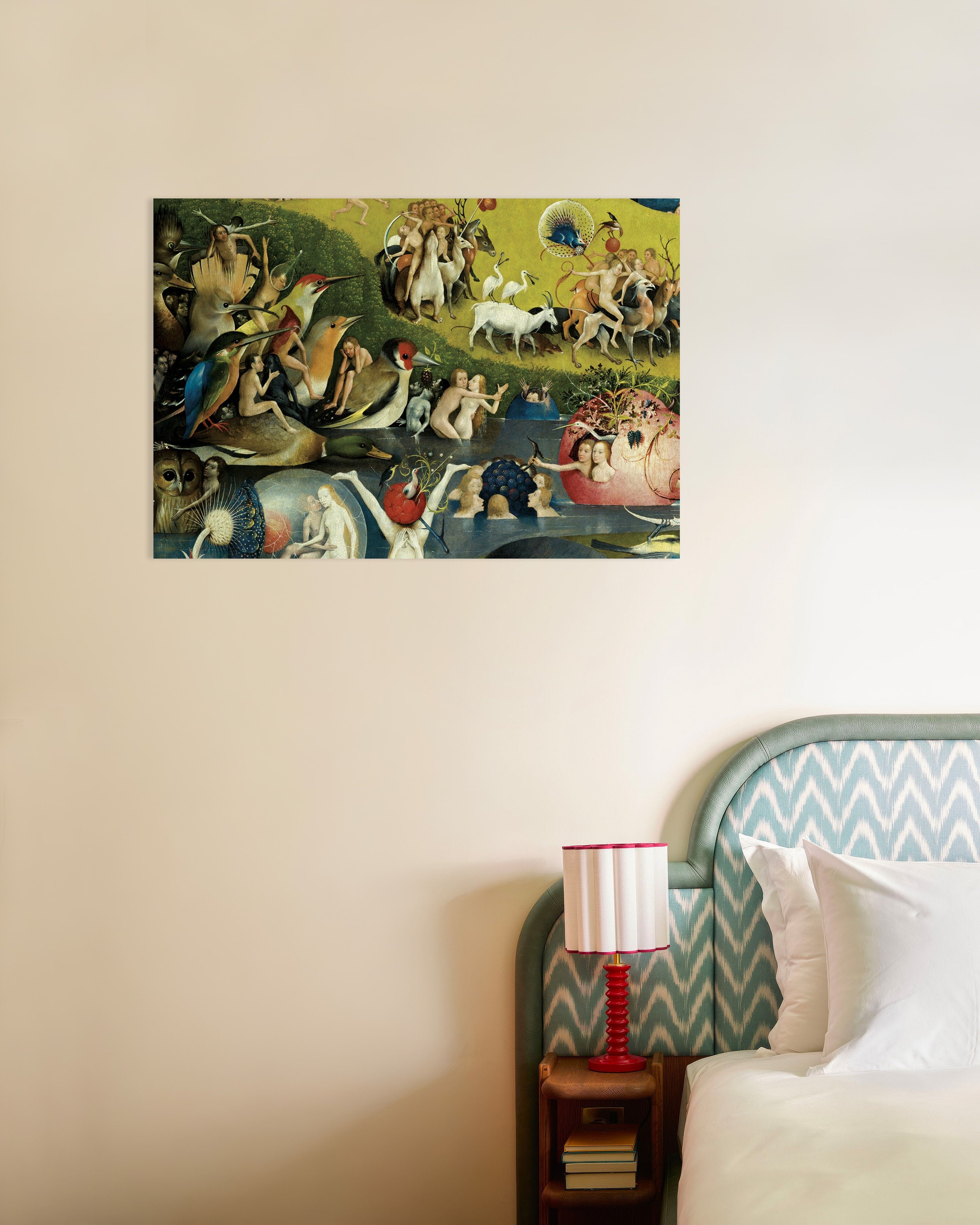 Poster of Detail from The Garden of Earthly Delights: giant birds and forest riders