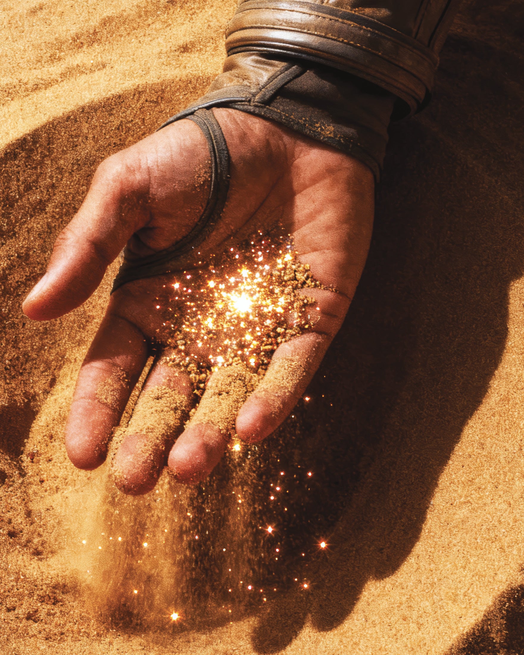 Hand aus Sand auf einer Düne, poster