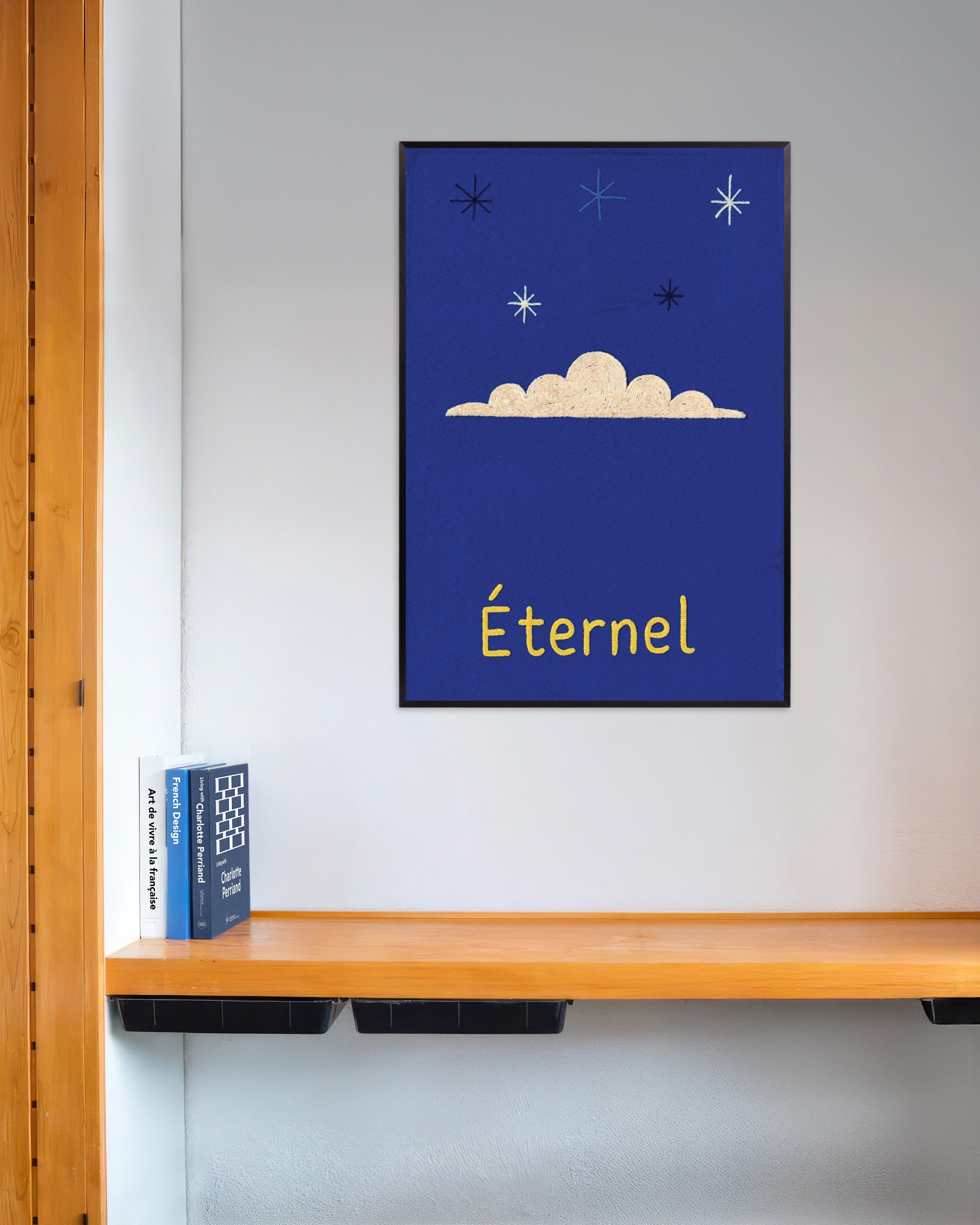 Poster of Éternel Night Sky - Typographic Art Print, with metal frame