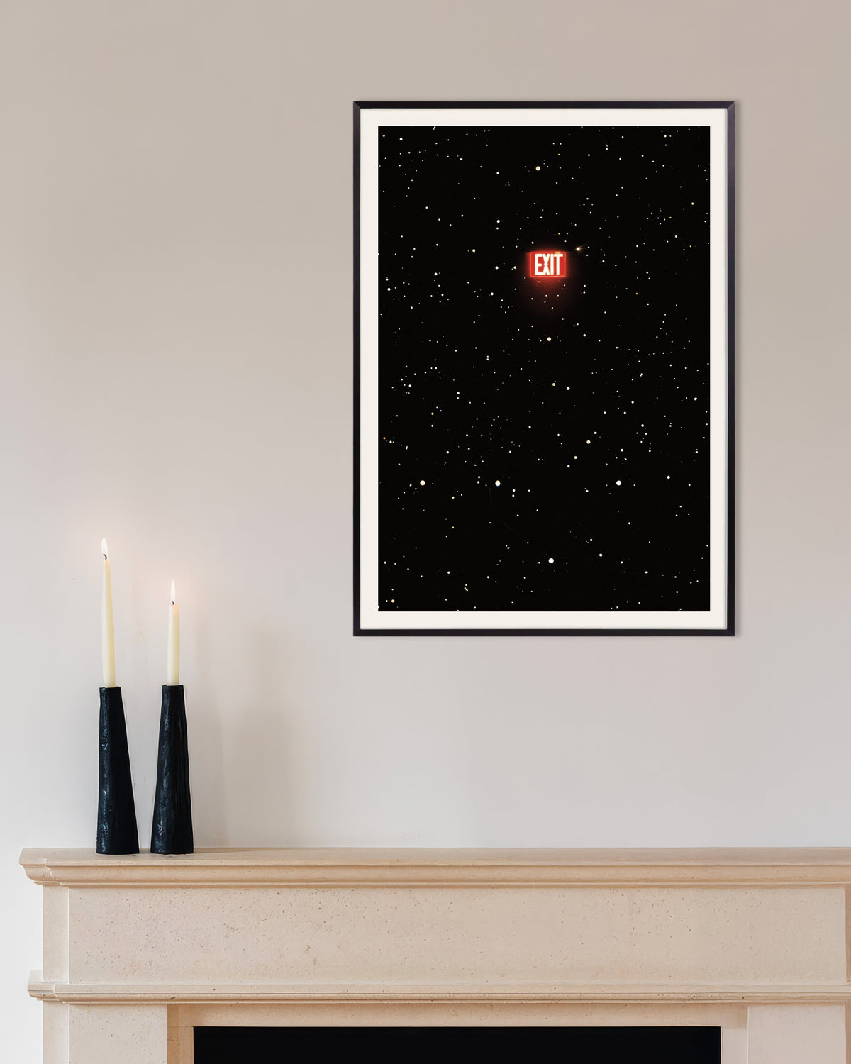 Poster „Aufbruch ins Universum“ mit Metallrahmen