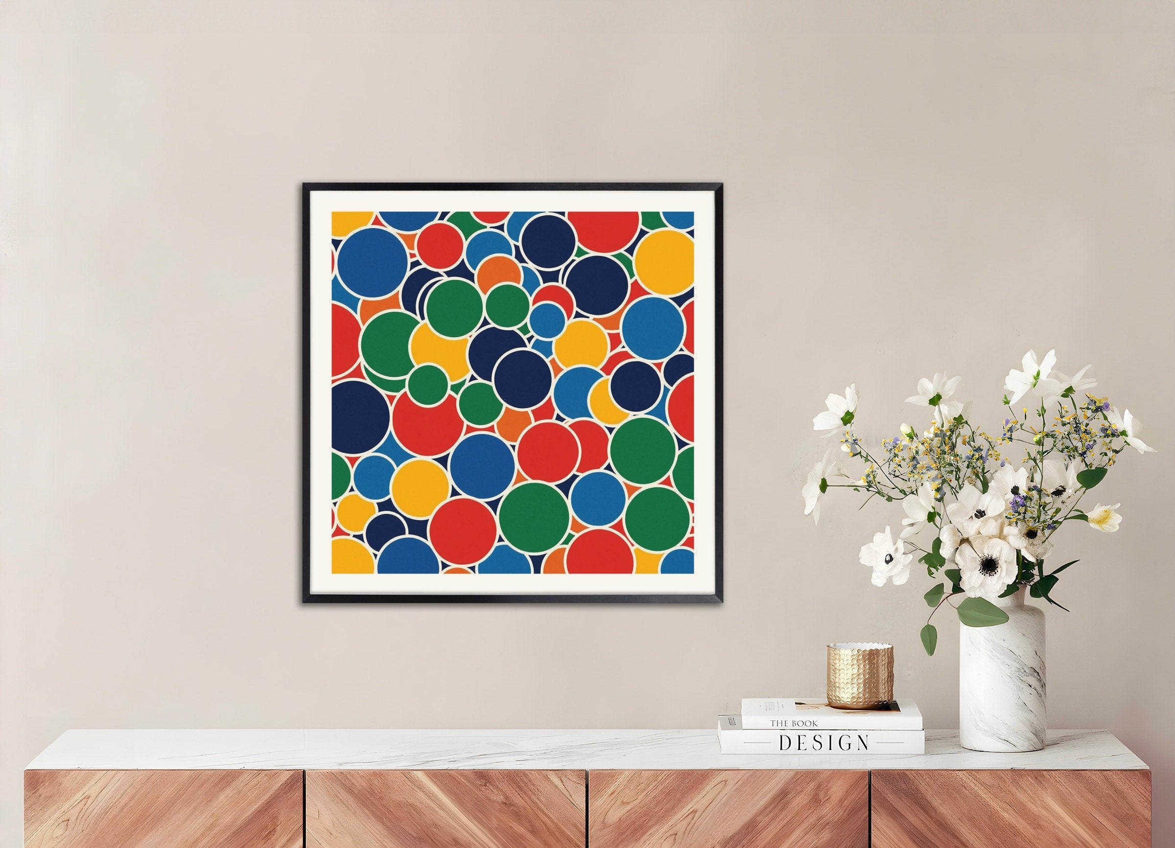 Poster of Expressive and abstract shapes, decorative sensitivity, with metal frame