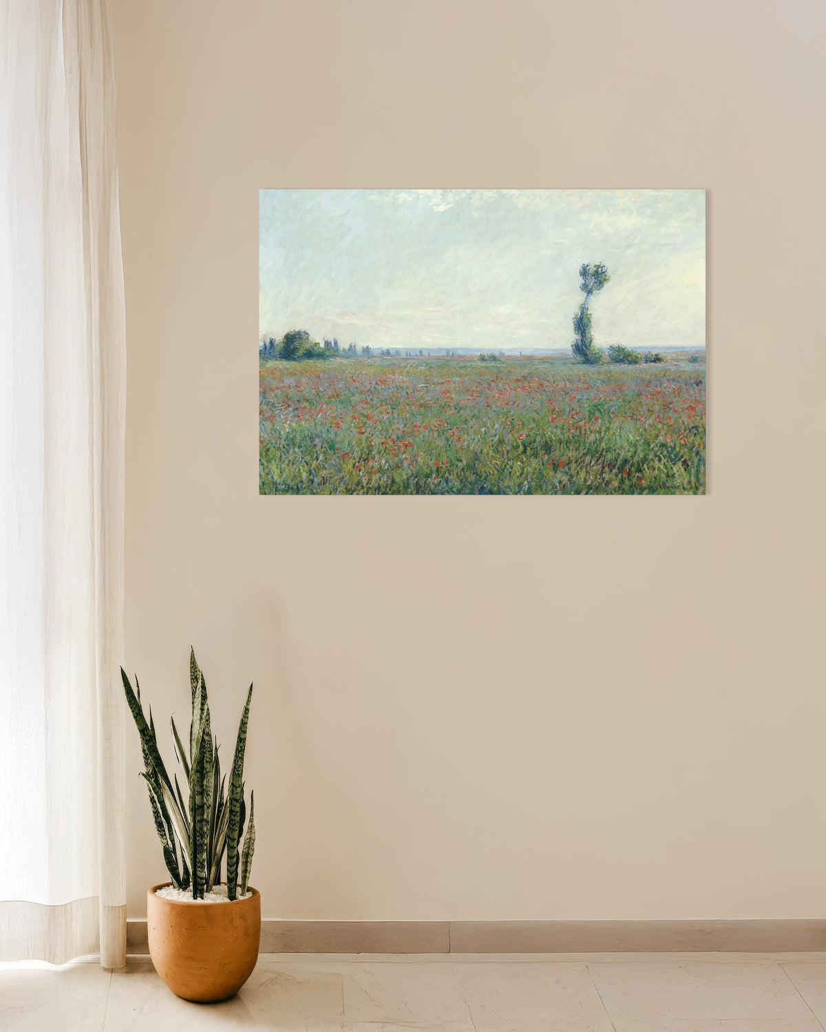Poster Mohnfeld von Claude Monet