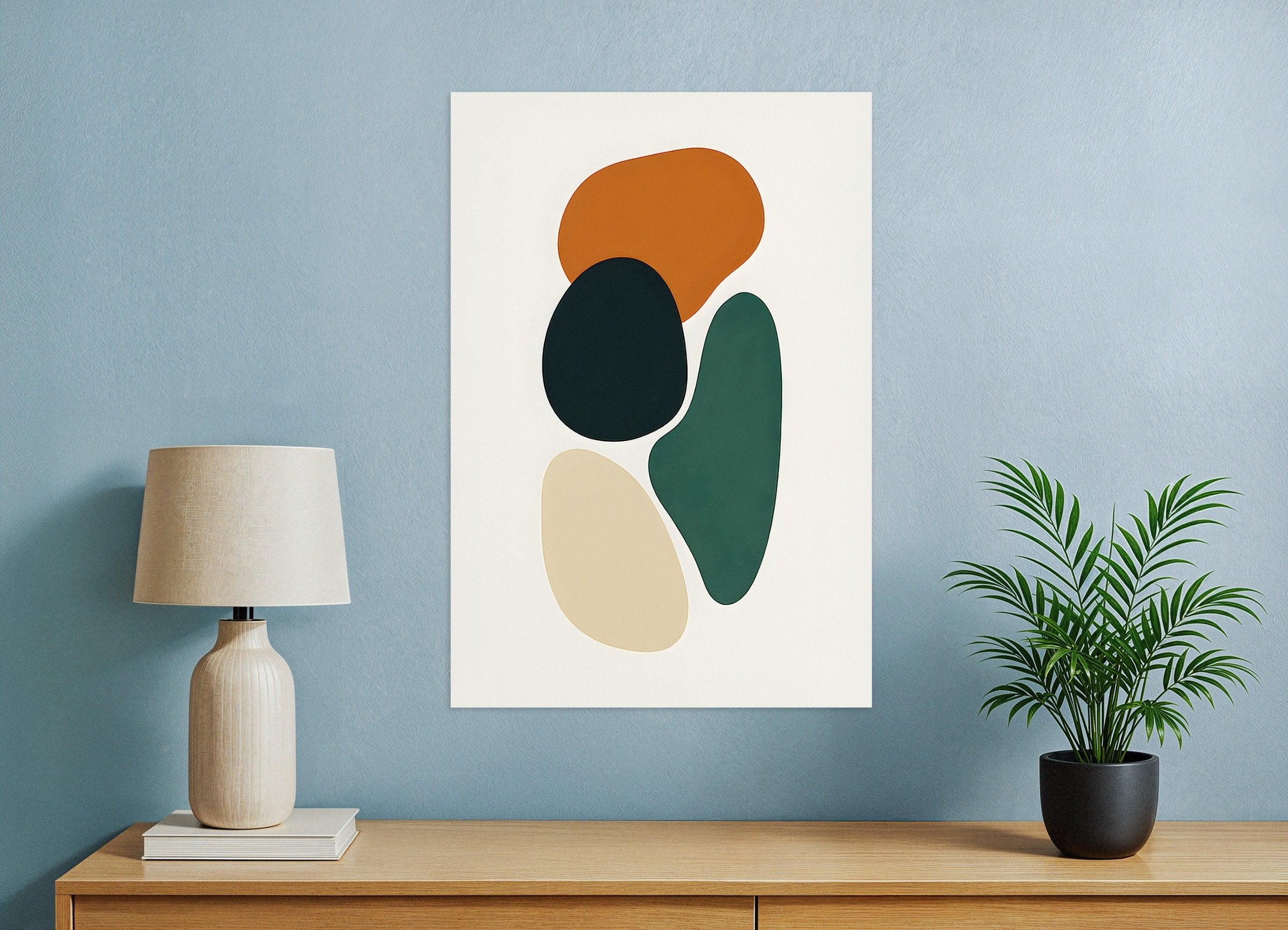 Poster of Four Organic Shapes – Minimalist Abstract Art Print