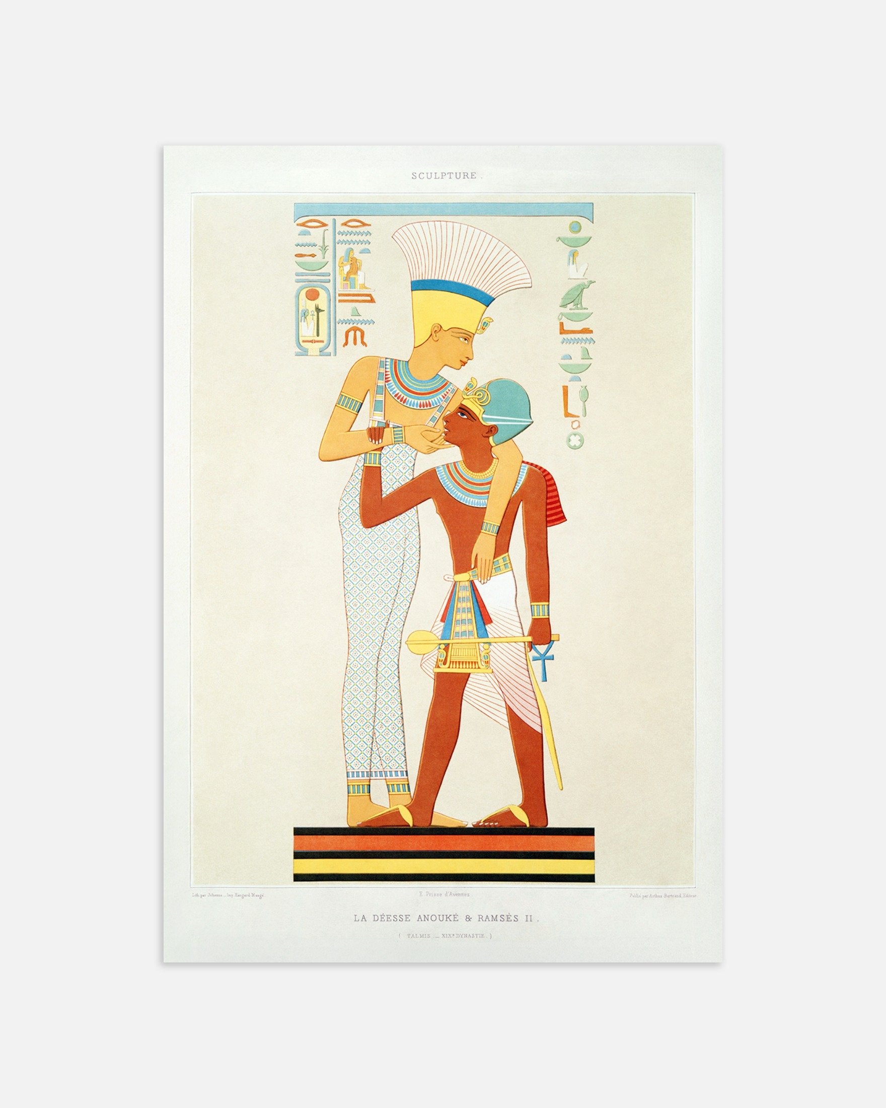 Poster of Goddess Anouke & Ramses II – Egyptian Art Print, thumbnail