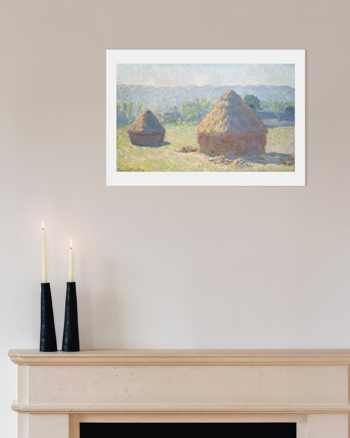 Poster Getreideschober, Ende des Sommers (1891) von Claude Monet