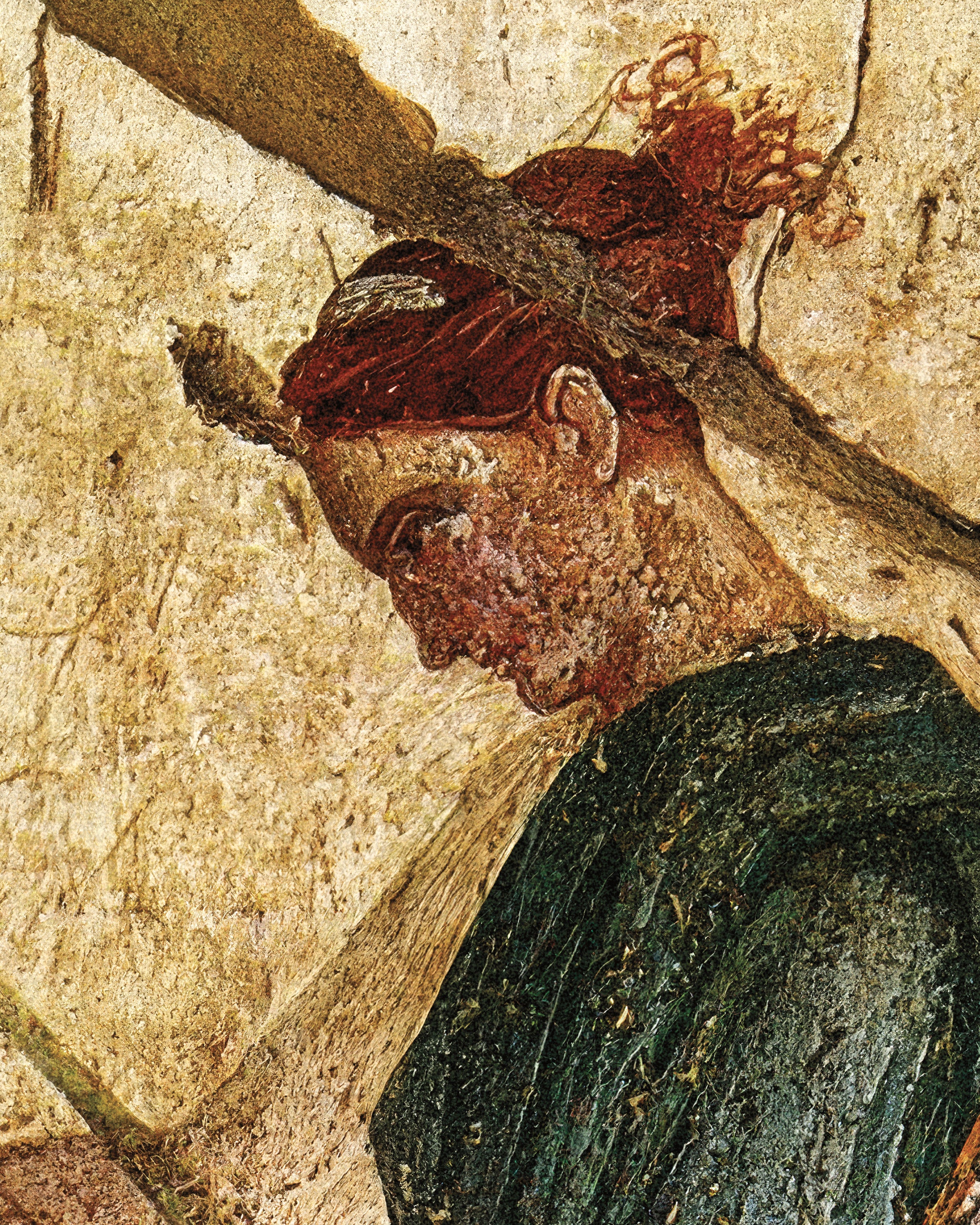 Frau mit Leier Fresko Poster