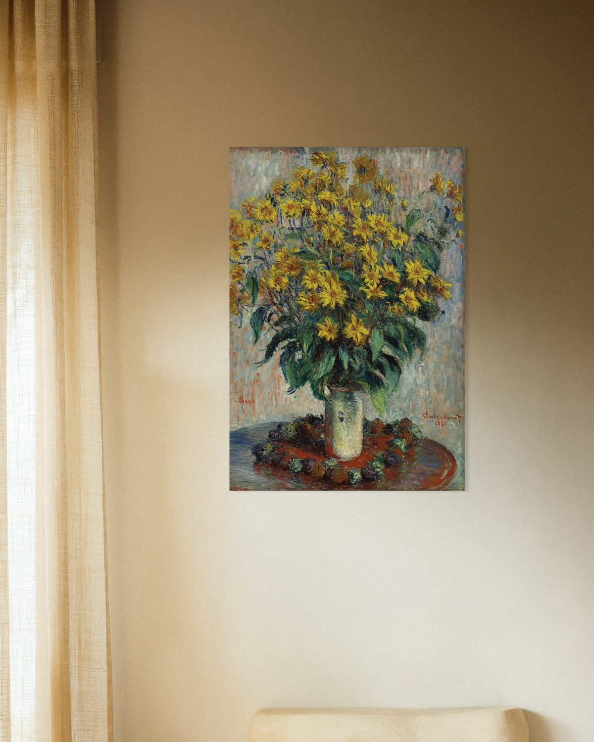 Poster Topinamburblüten (1880) von Claude Monet