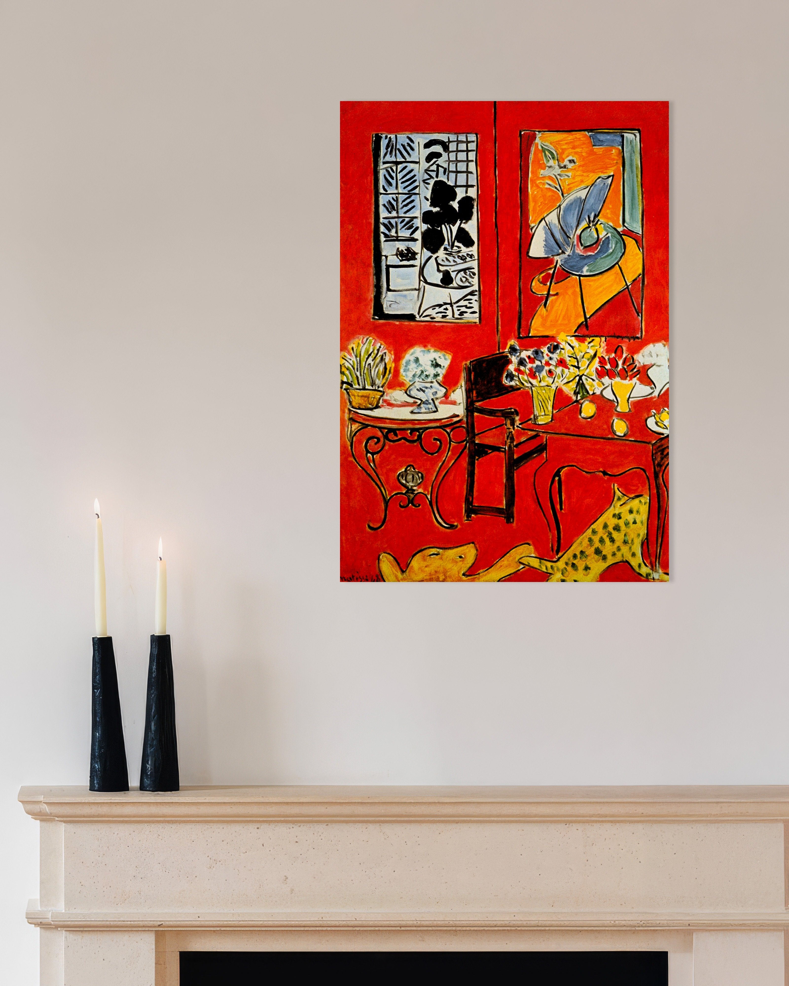 Poster of Large red interior (1946) by Henri Matisse