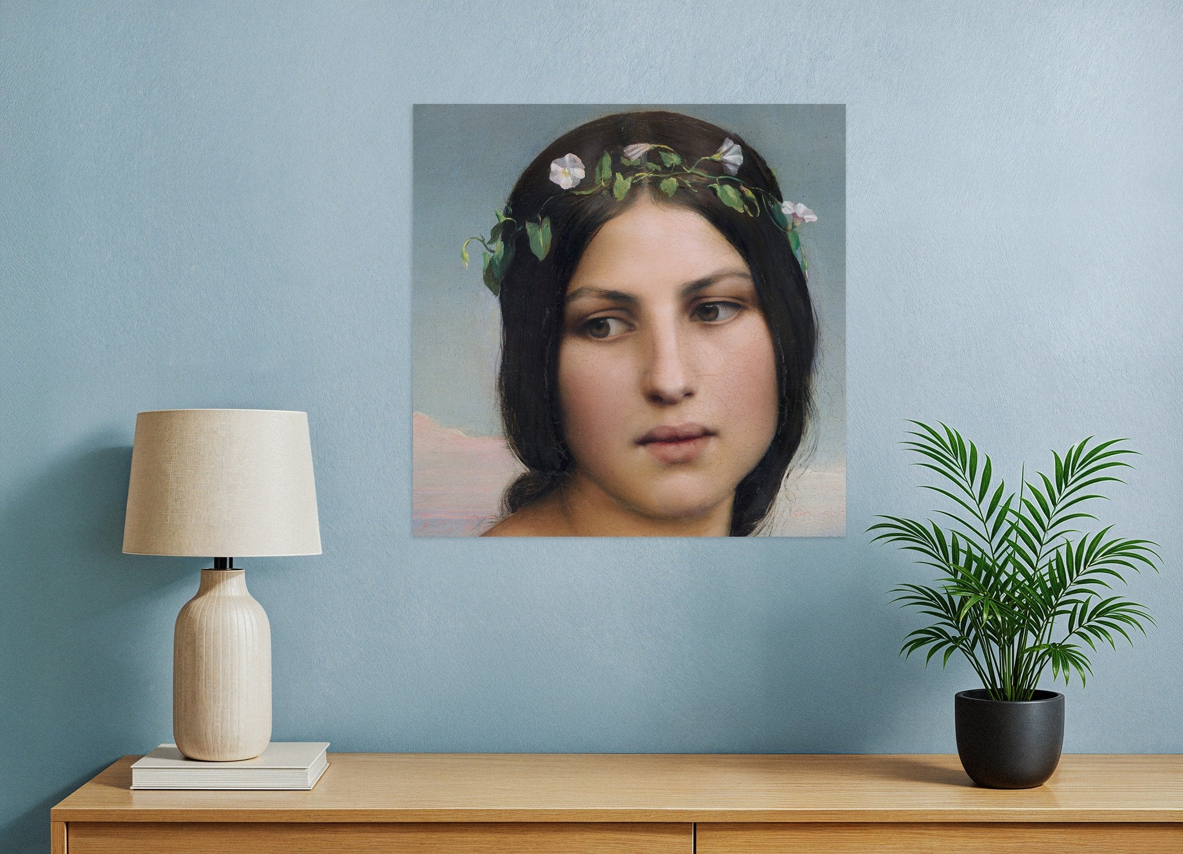 Poster of Louis Janmot "Fleur des Champs" Face Detail - Square Format Art Print