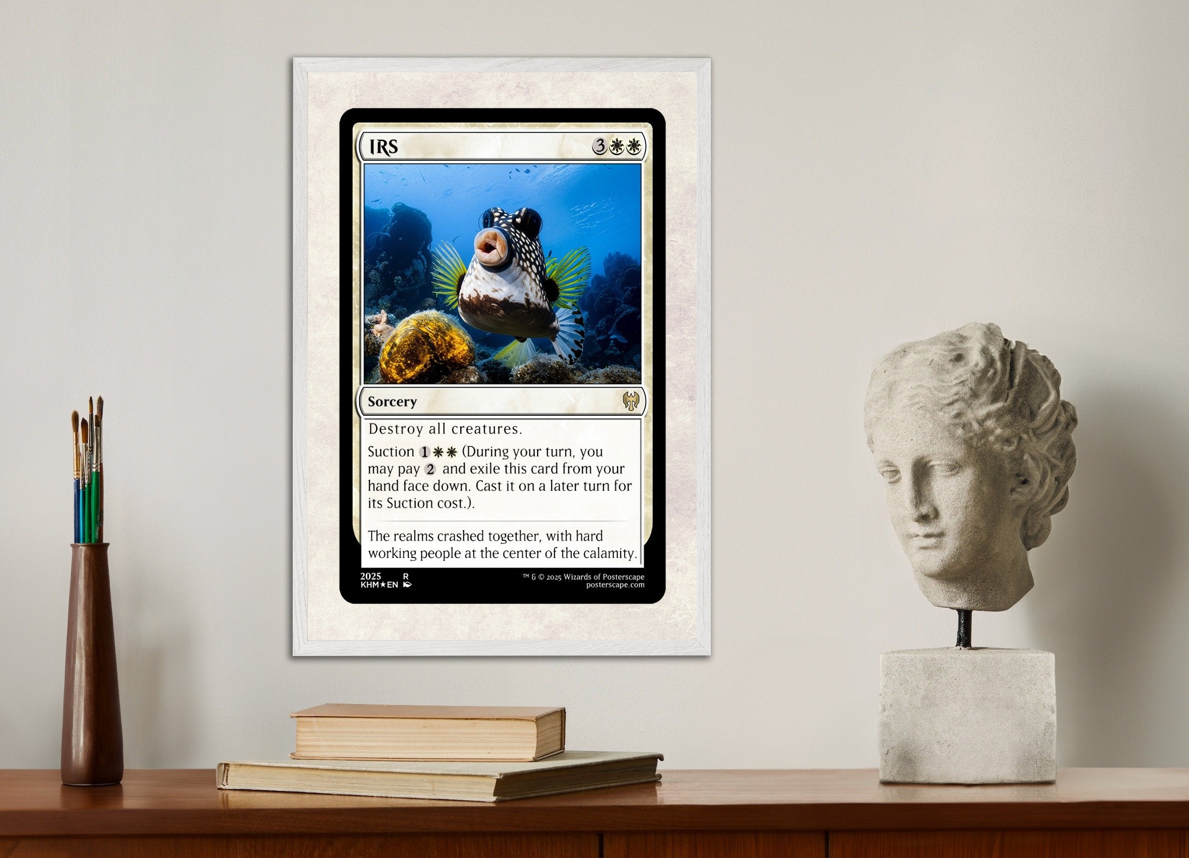 Poster of Magic Card Poster - IRS, with white wooden frame