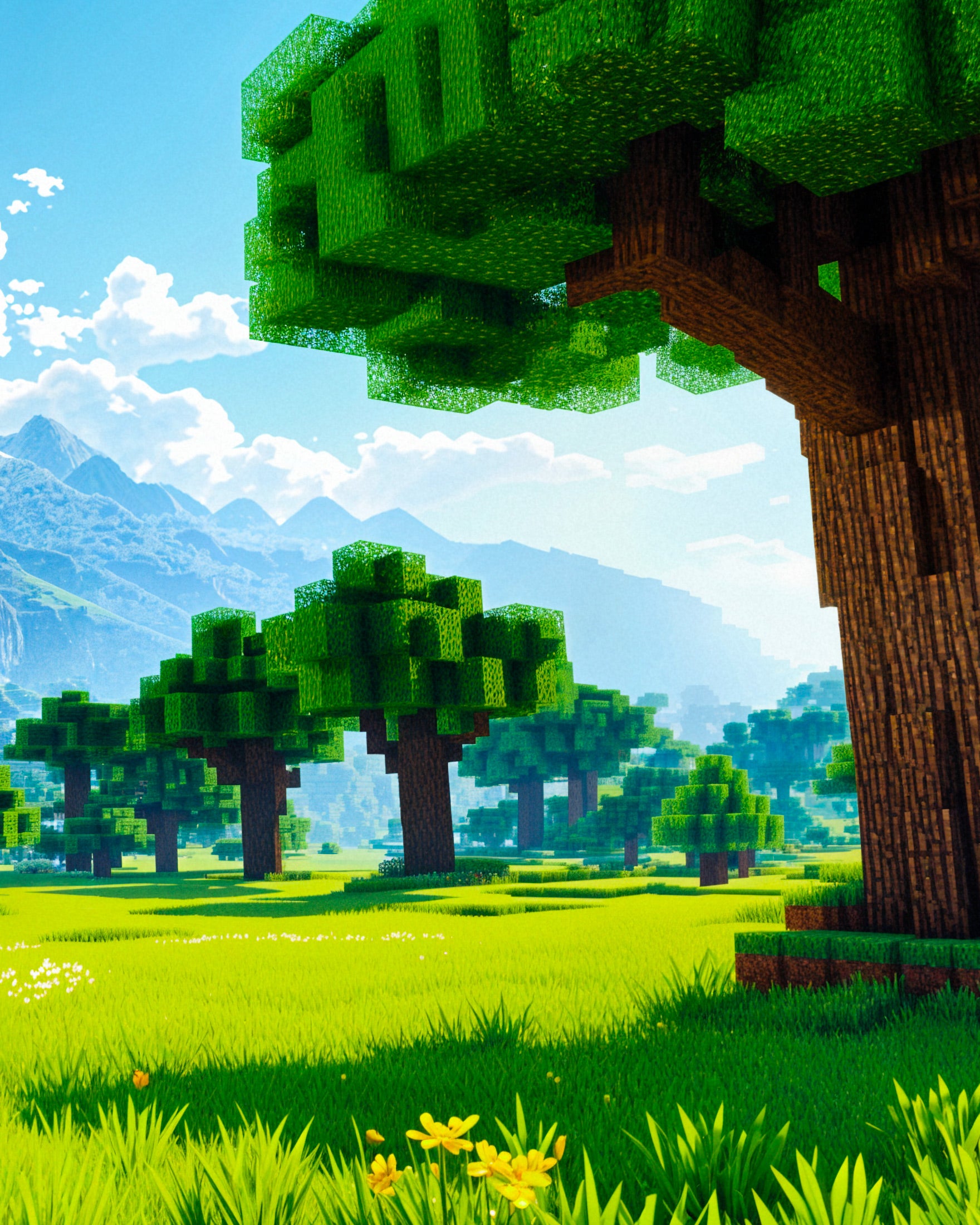 Minecraft, schöne Landschaft - Poster