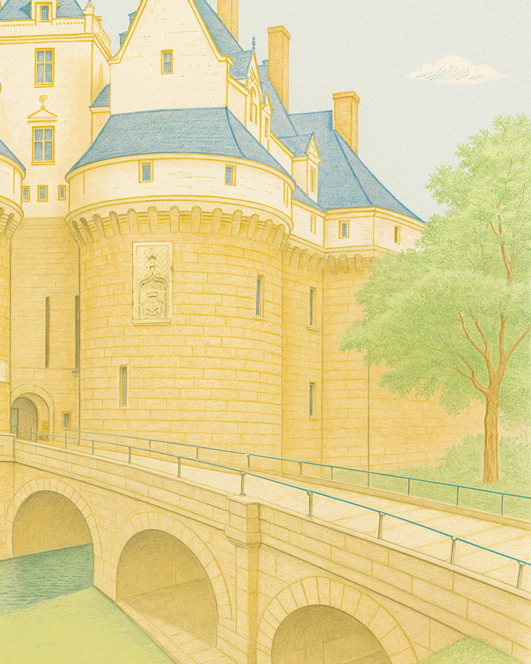 Stadt Nantes (Frankreich) – Château des Ducs de Bretagne - Poster