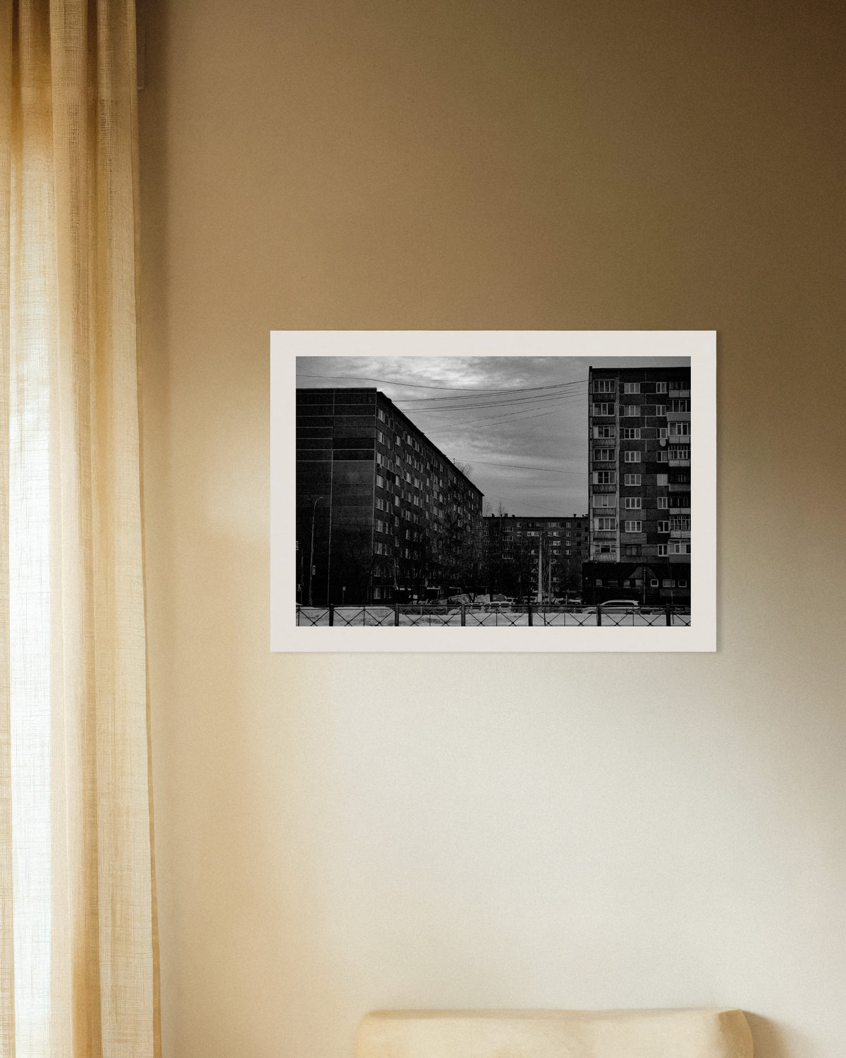 Poster „Plattenbauten im Winter“