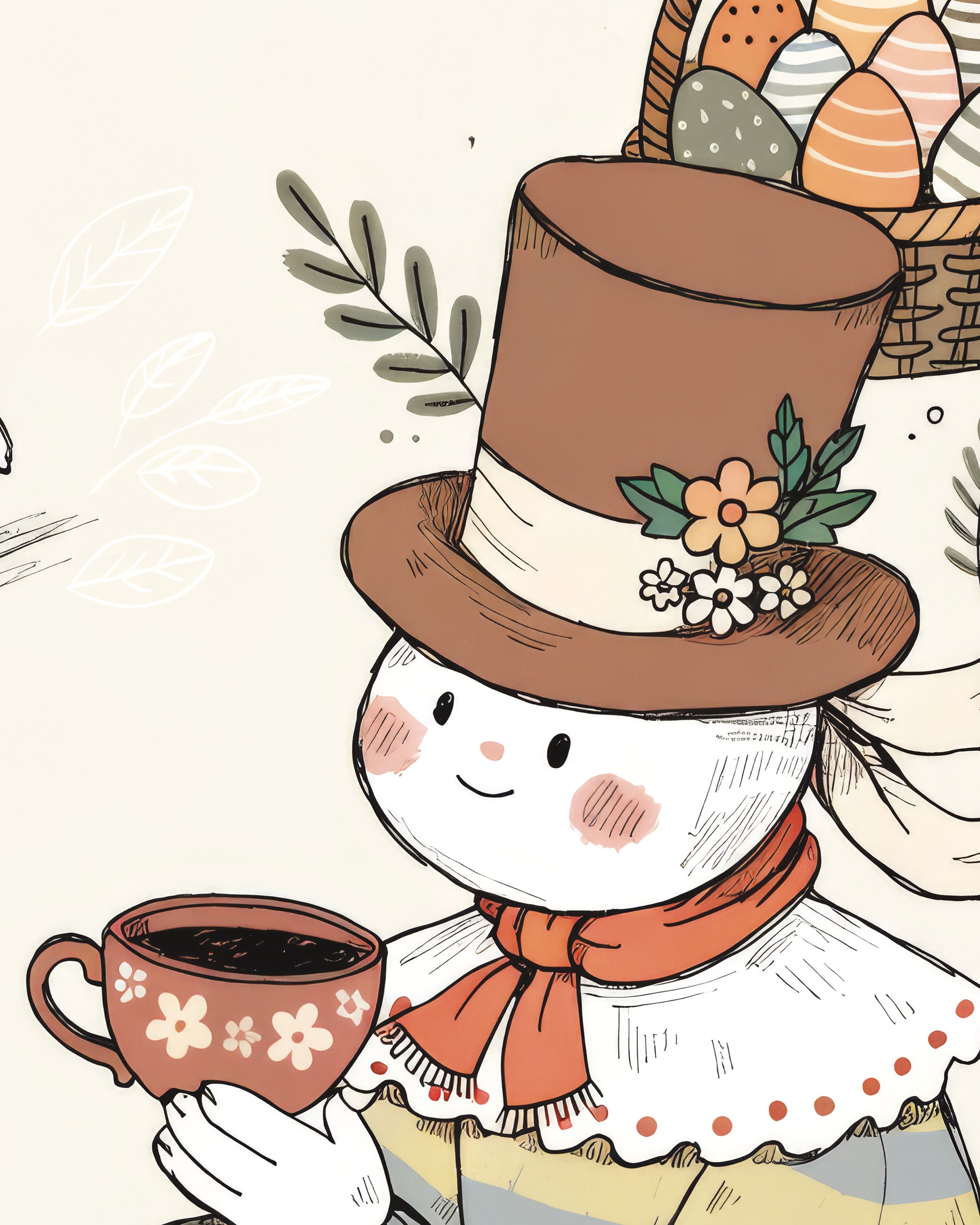 Oster-Tee-Pause Illustration Poster