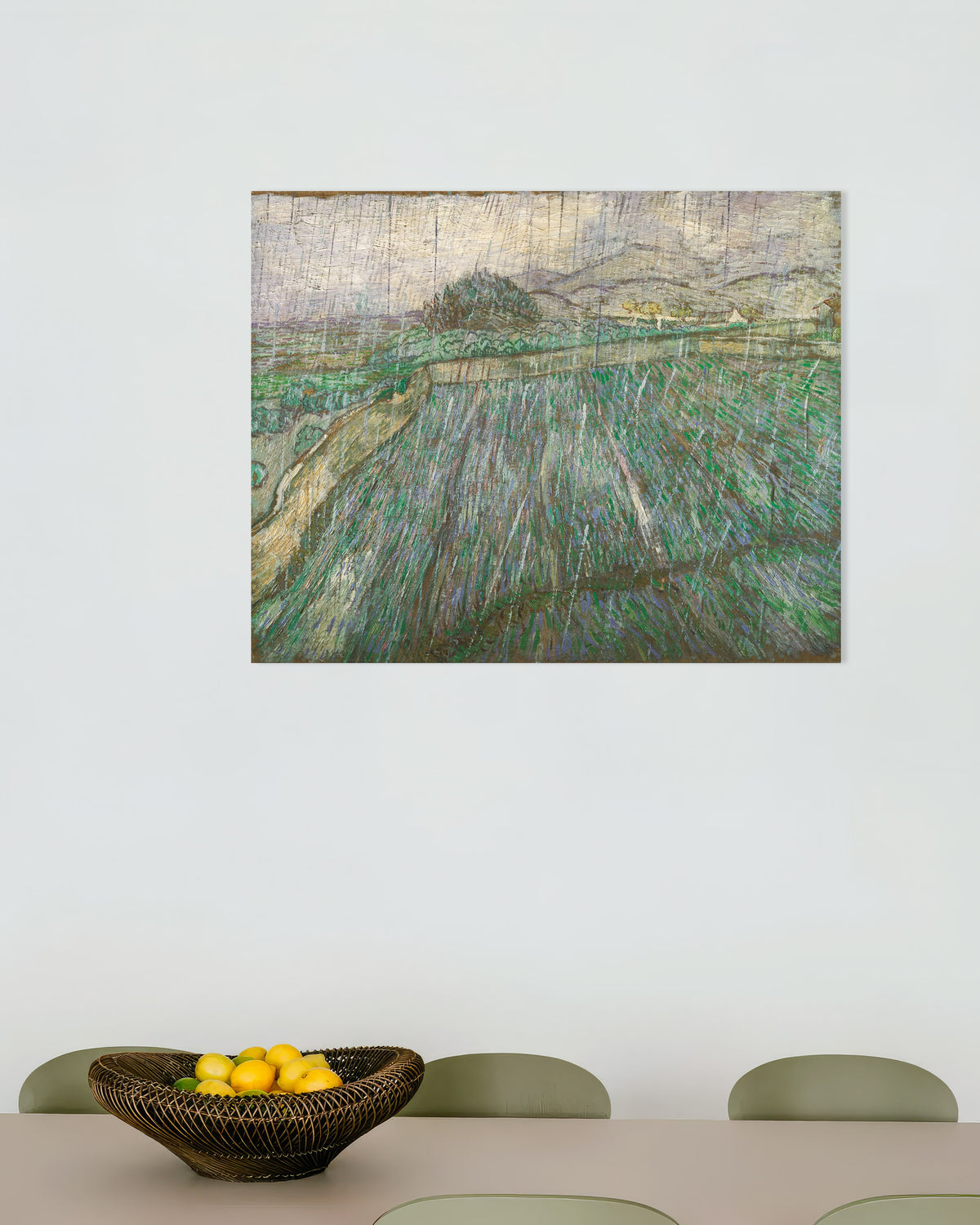 Poster von Regen (1889) von Vincent van Gogh