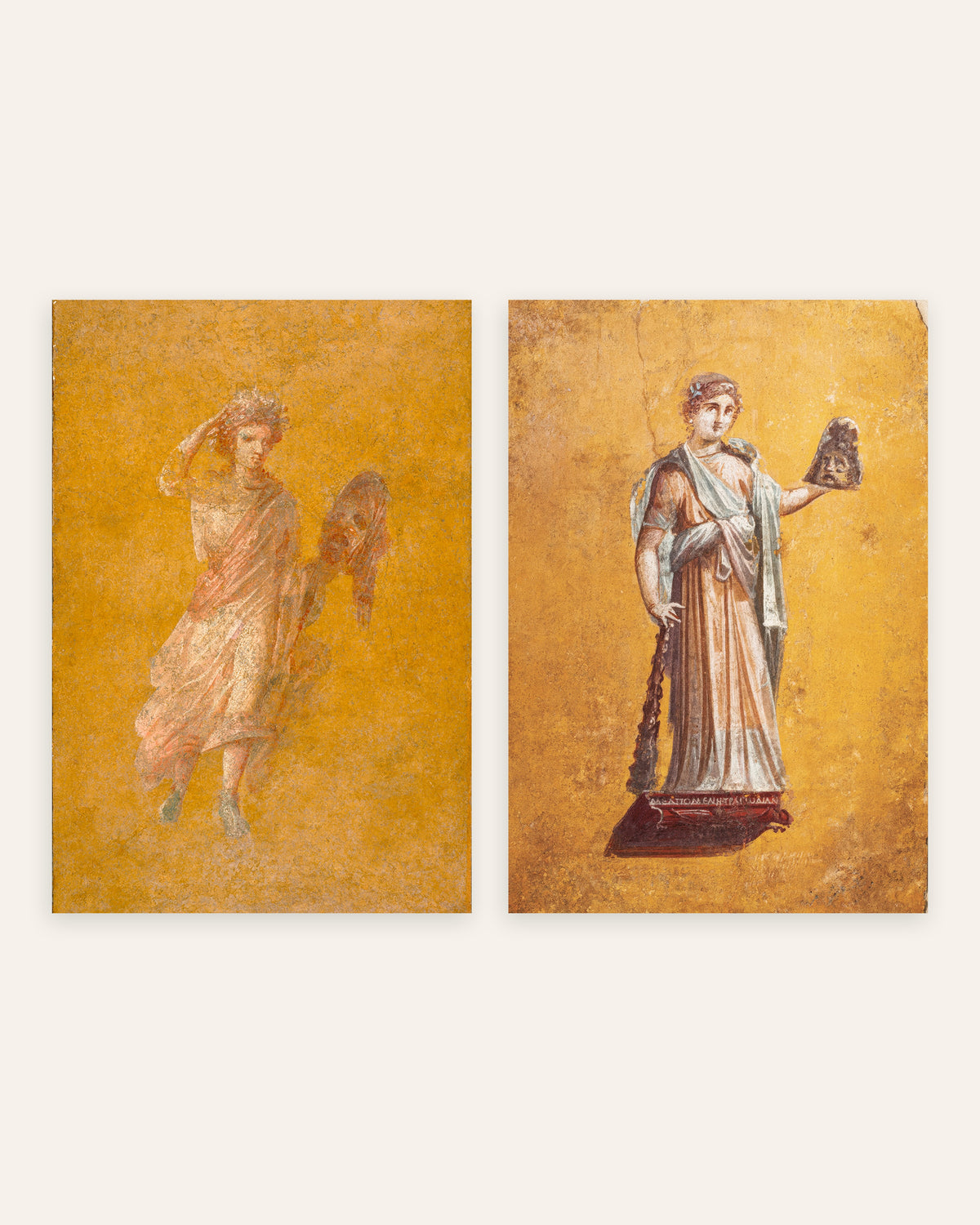 Römische Fresken Poster, 2er-Set: Melpomene, Muse der Tragödie, ohne Rahmen