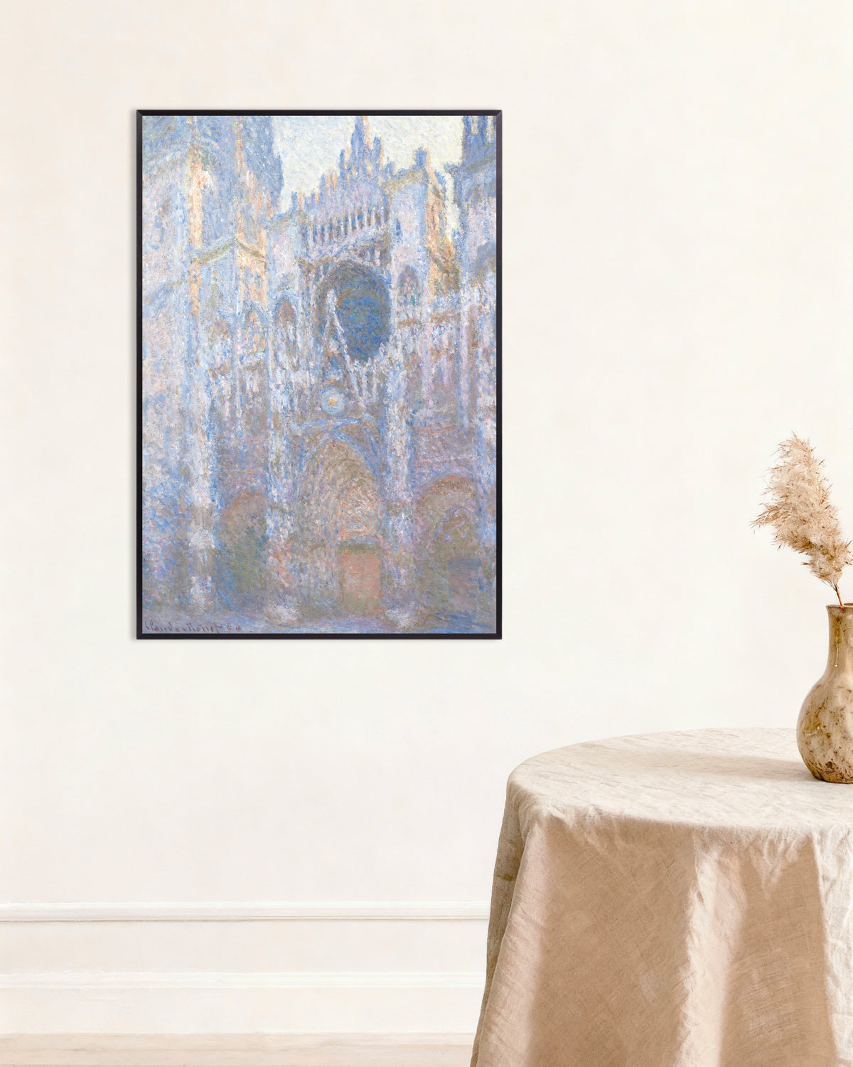 Poster Die Kathedrale von Rouen, Westfassade (1894) von Claude Monet mit Metallrahmen