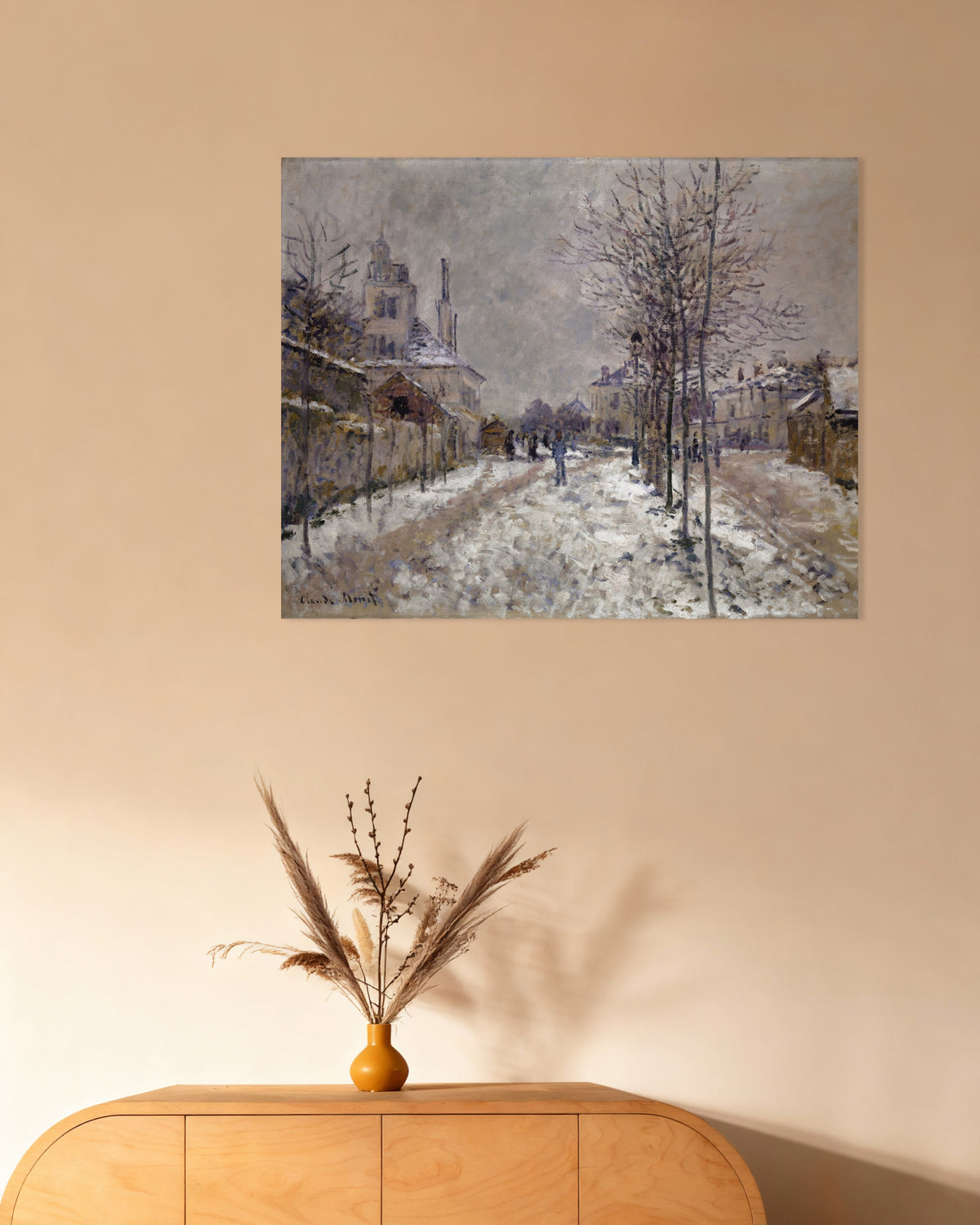 Poster Der Boulevard de Pontoise in Argenteuil im Schnee (1875) von Claude Monet