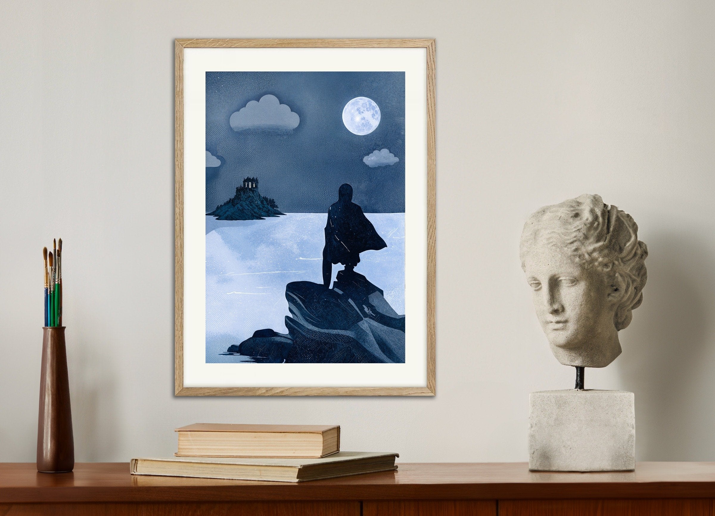 Poster of The Count of Monte Cristo Book Poster, with natural wooden frame