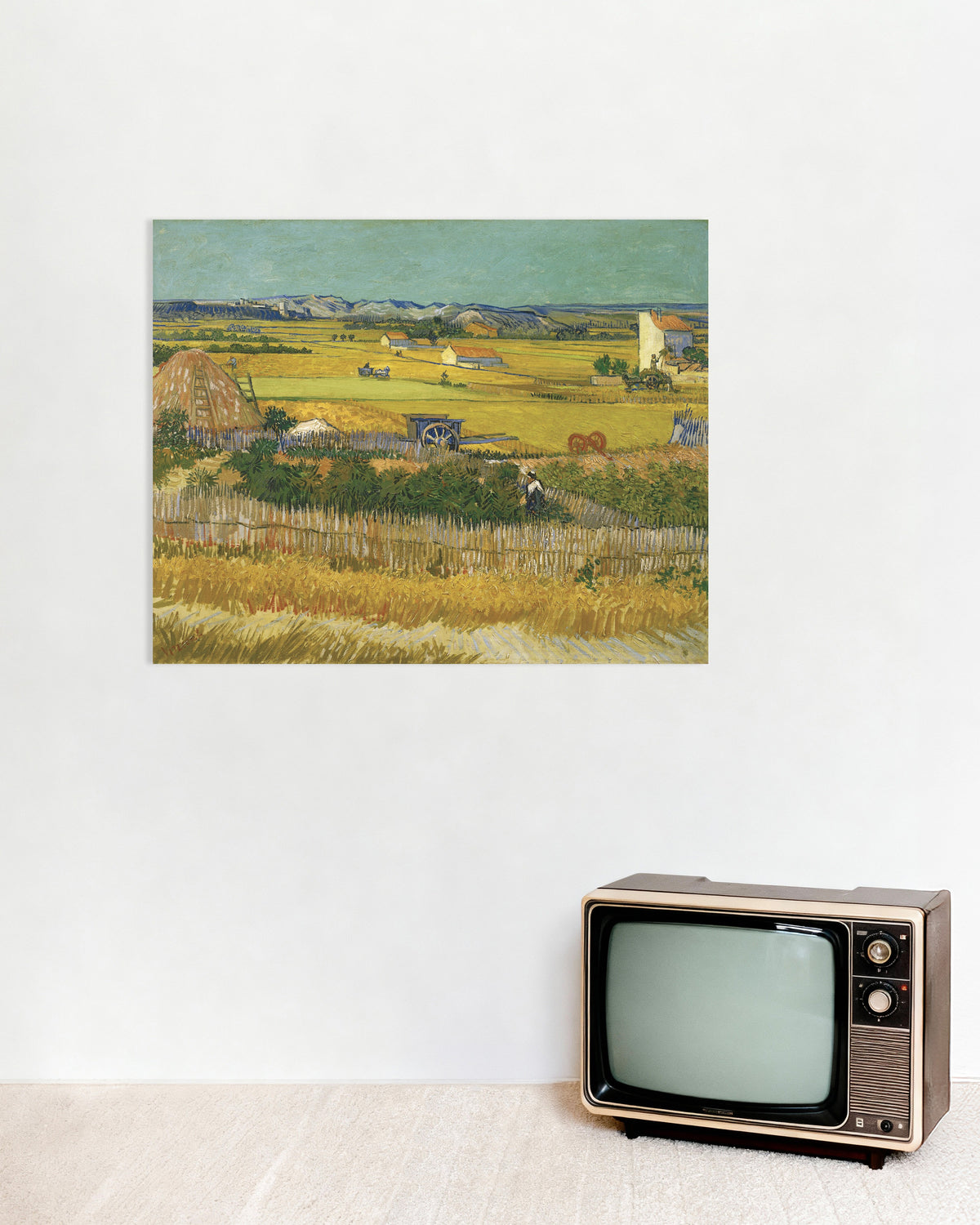 Poster mit „Die Ernte (1888) von Vincent van Gogh“