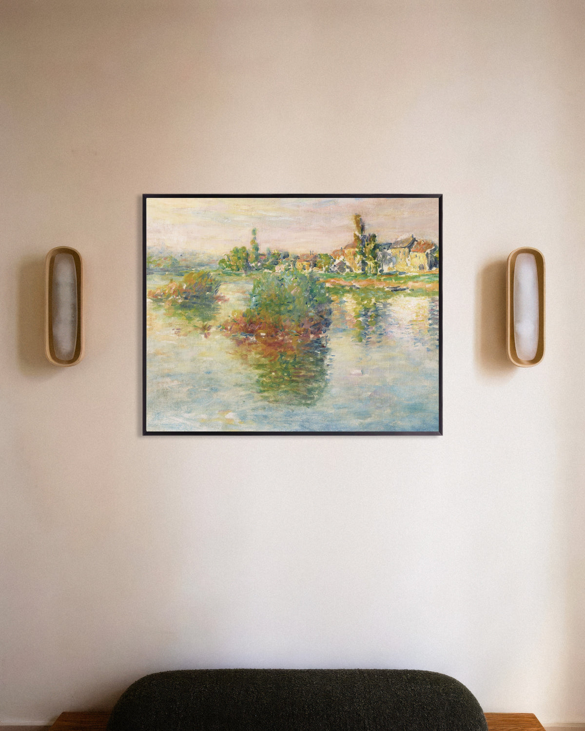 Poster Die Seine bei Lavacourt (1879) von Claude Monet mit Metallrahmen