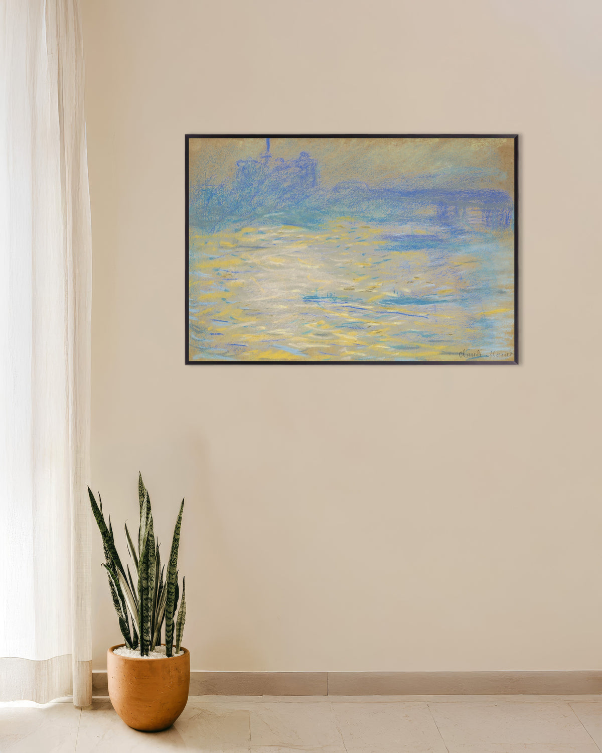 Poster Die Themse (1901) von Claude Monet mit Metallrahmen