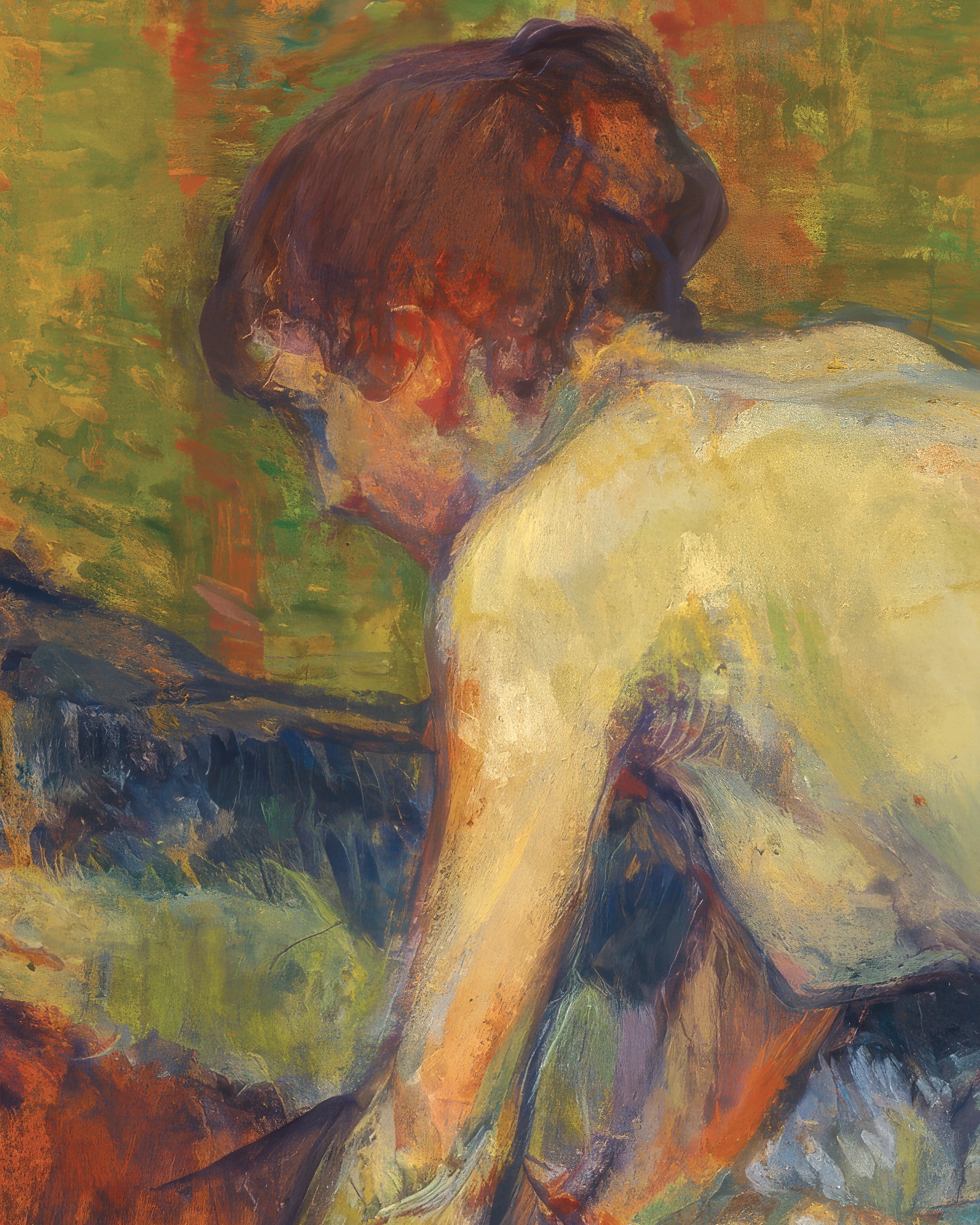 Rothaariger Akt in Hockstellung von Henri de Toulouse-Lautrec Poster