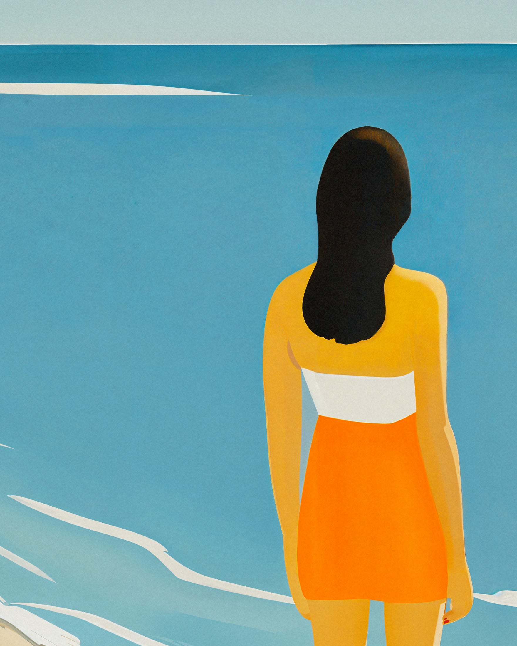 Vi Beach – Sonnenuntergang Orange Küsten Plakat