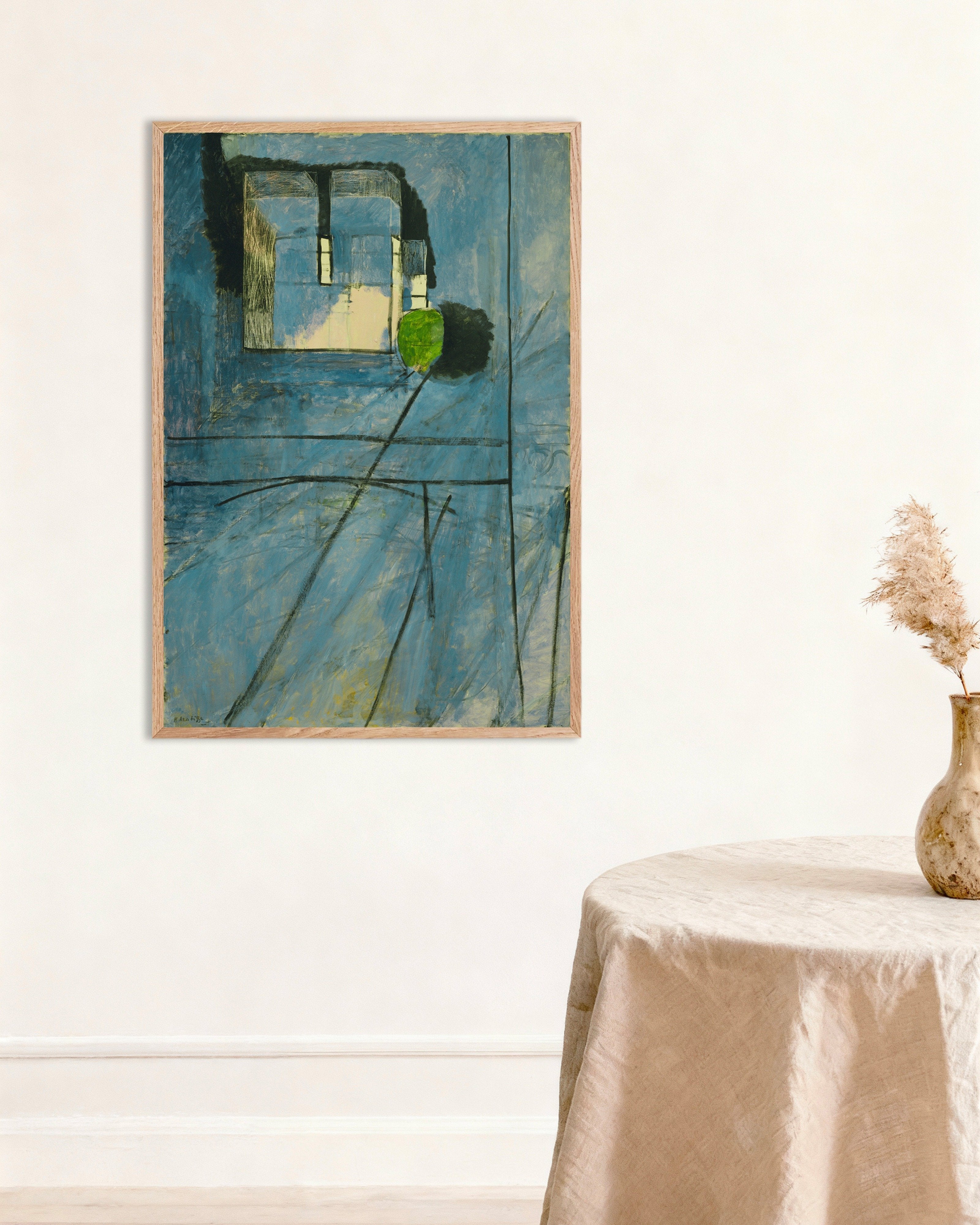 Poster of View of Notre Dame, Paris (1914) by Henri Matisse, with natural wooden frame