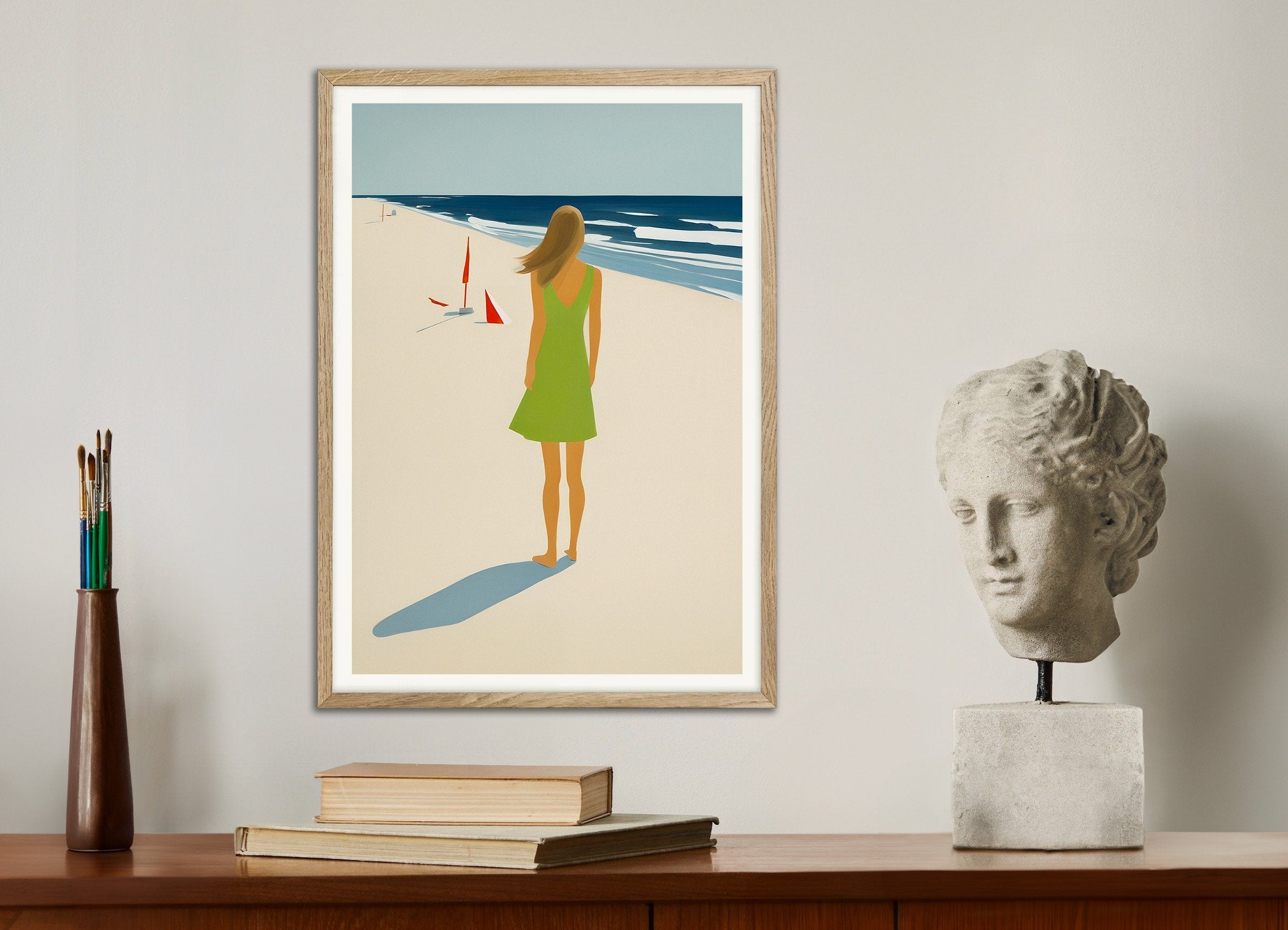 Poster of We'll Have Our Summer - Beach Breeze Art Print, with natural wooden frame