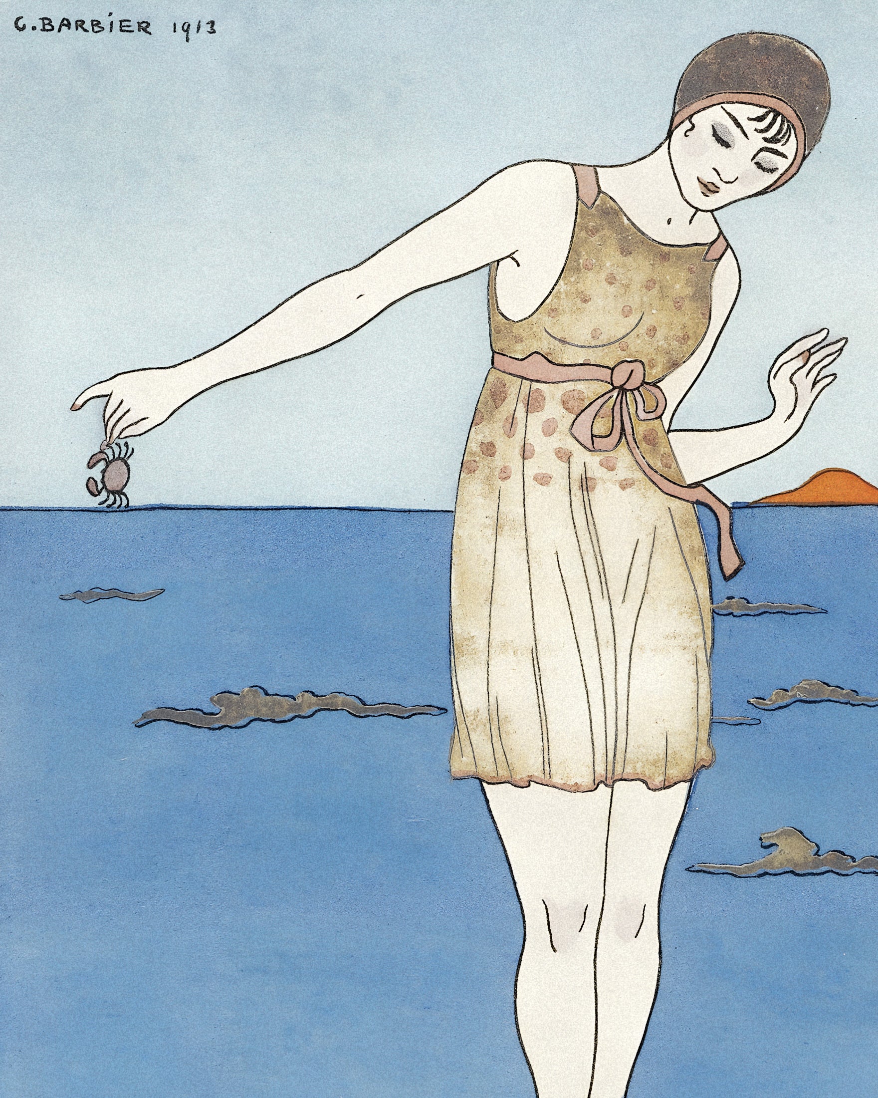 "Costume de Bain" von Georges Barbier (1913) - Art Deco Poster